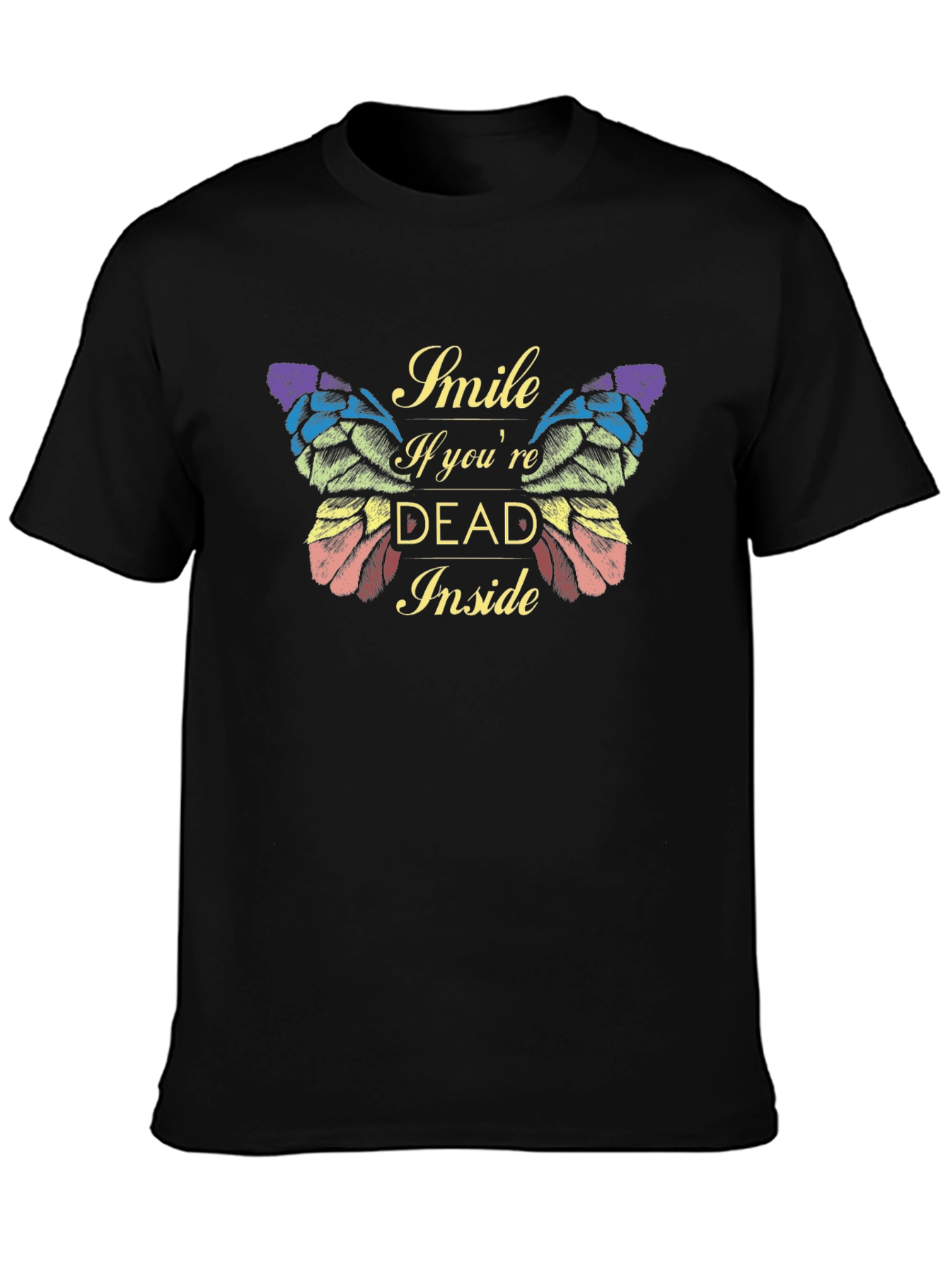Black Smile If You're Dead Inside Graphic Tee view 3