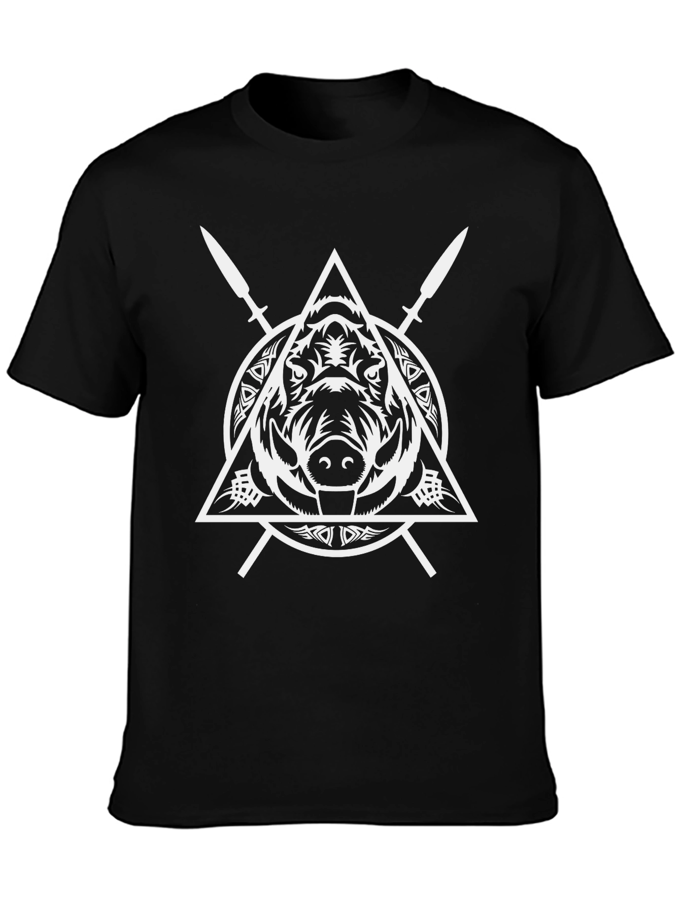 Black Boar & Spears Graphic Tee - Black view 3
