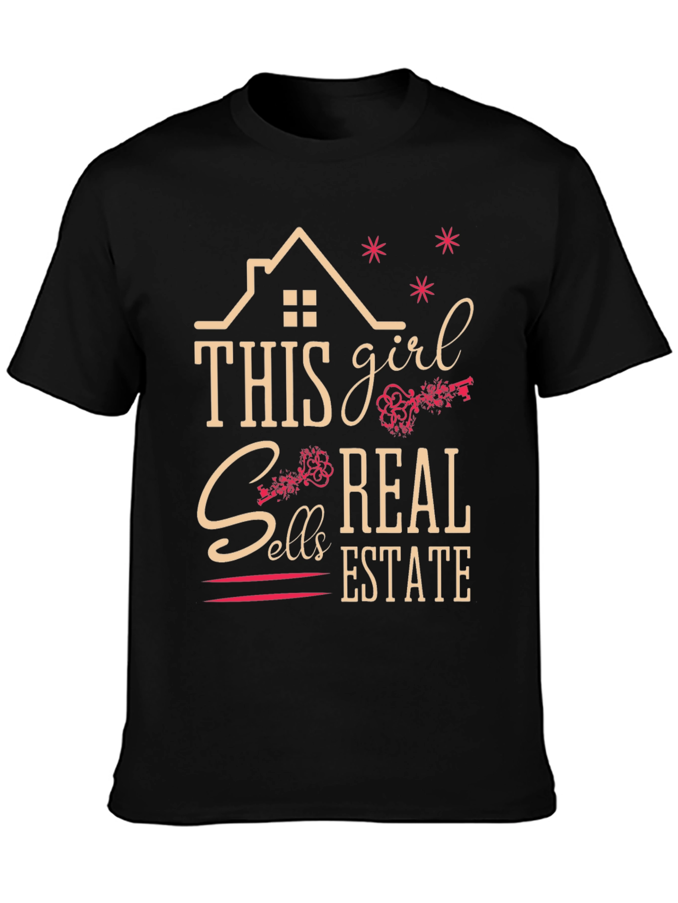 Black This Girl Sells Real Estate T-Shirt view 3