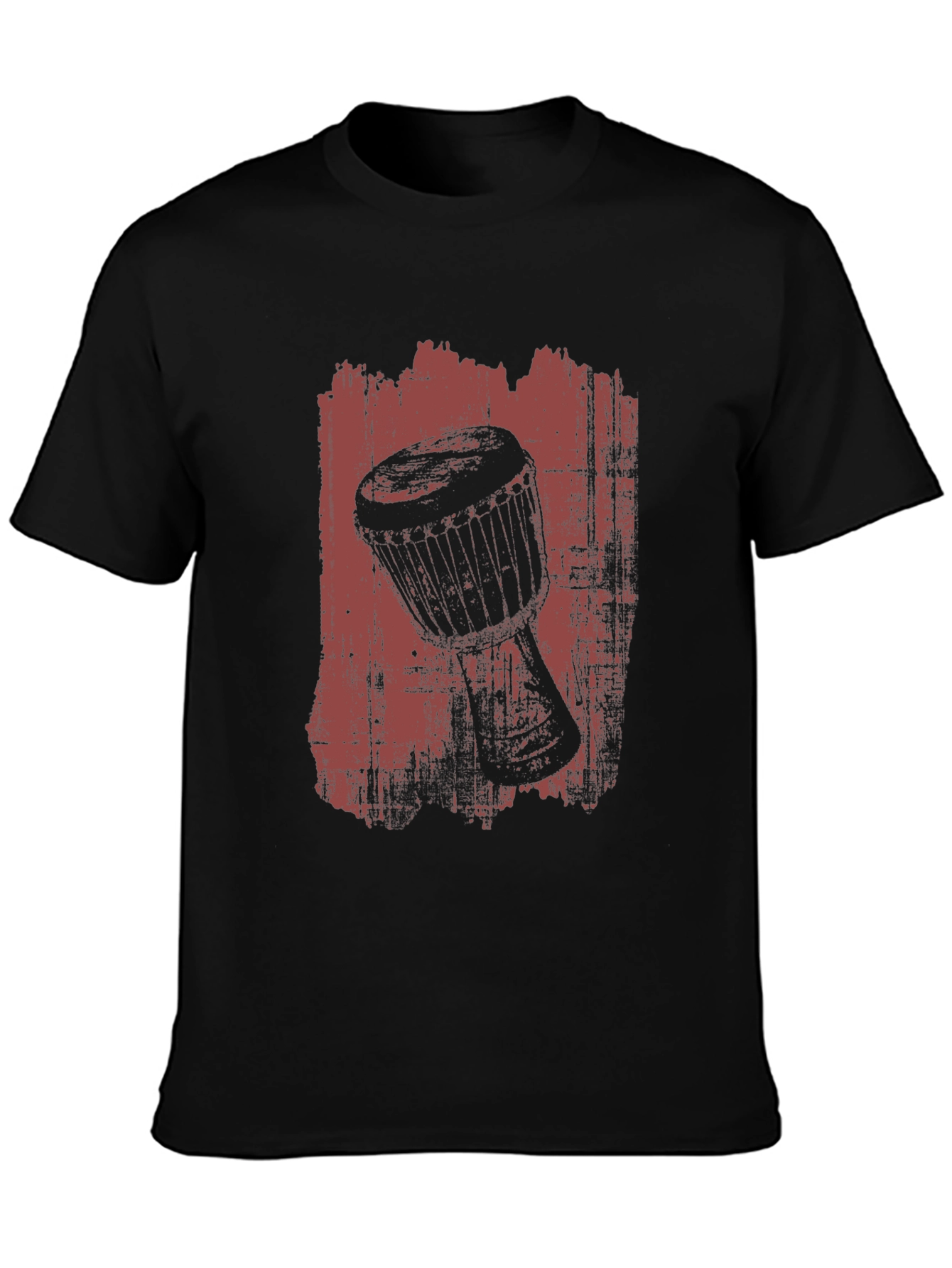 Black Djembe Drum Graphic Tee - Music Lover's T-Shirt view 3