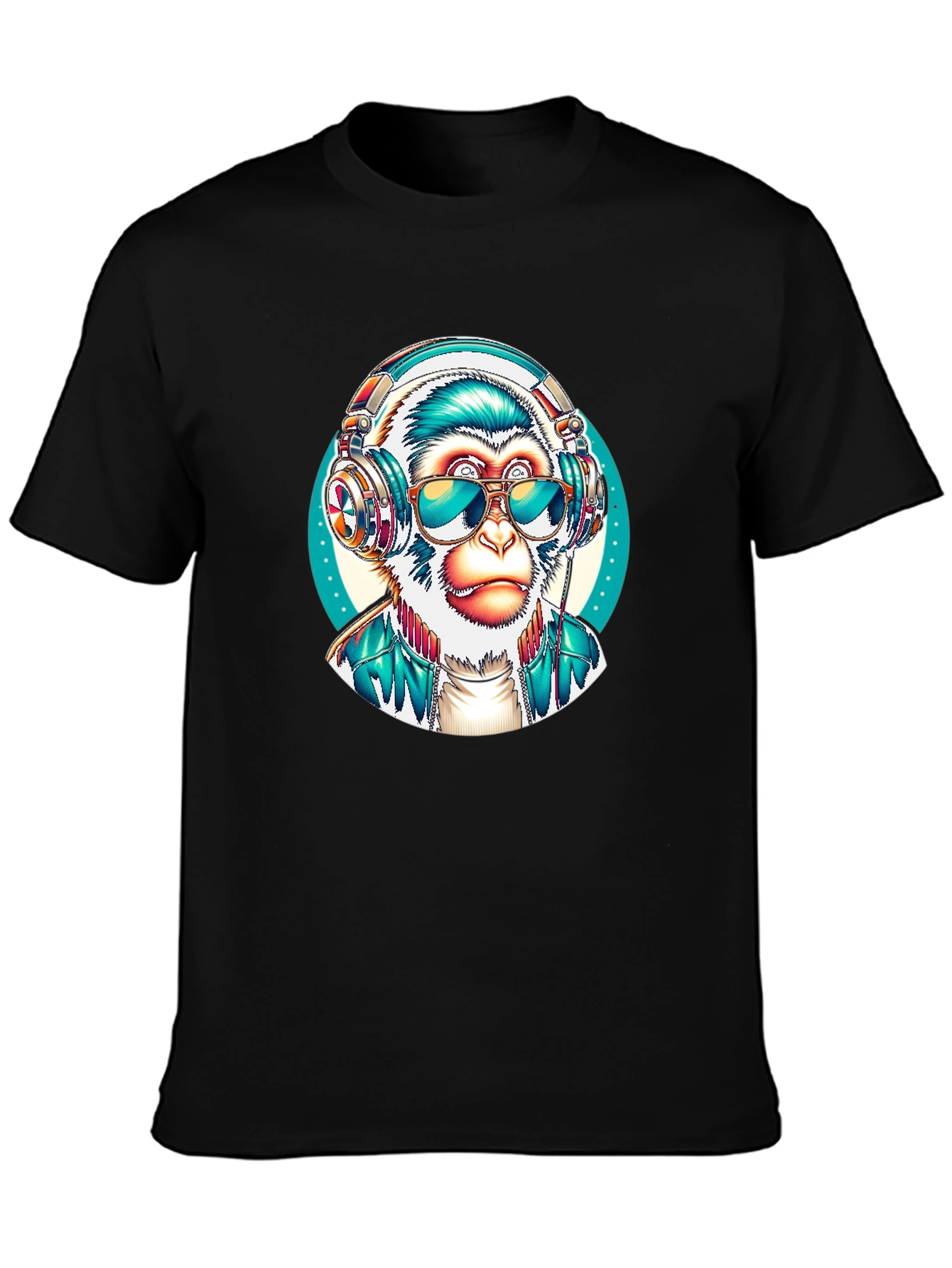 Black Monkey DJ Graphic T-Shirt - Cool & Unique Design view 3