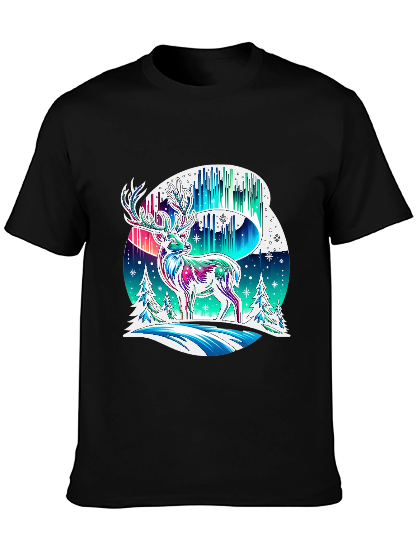 Northern Lights Deer Graphic Tee - 3