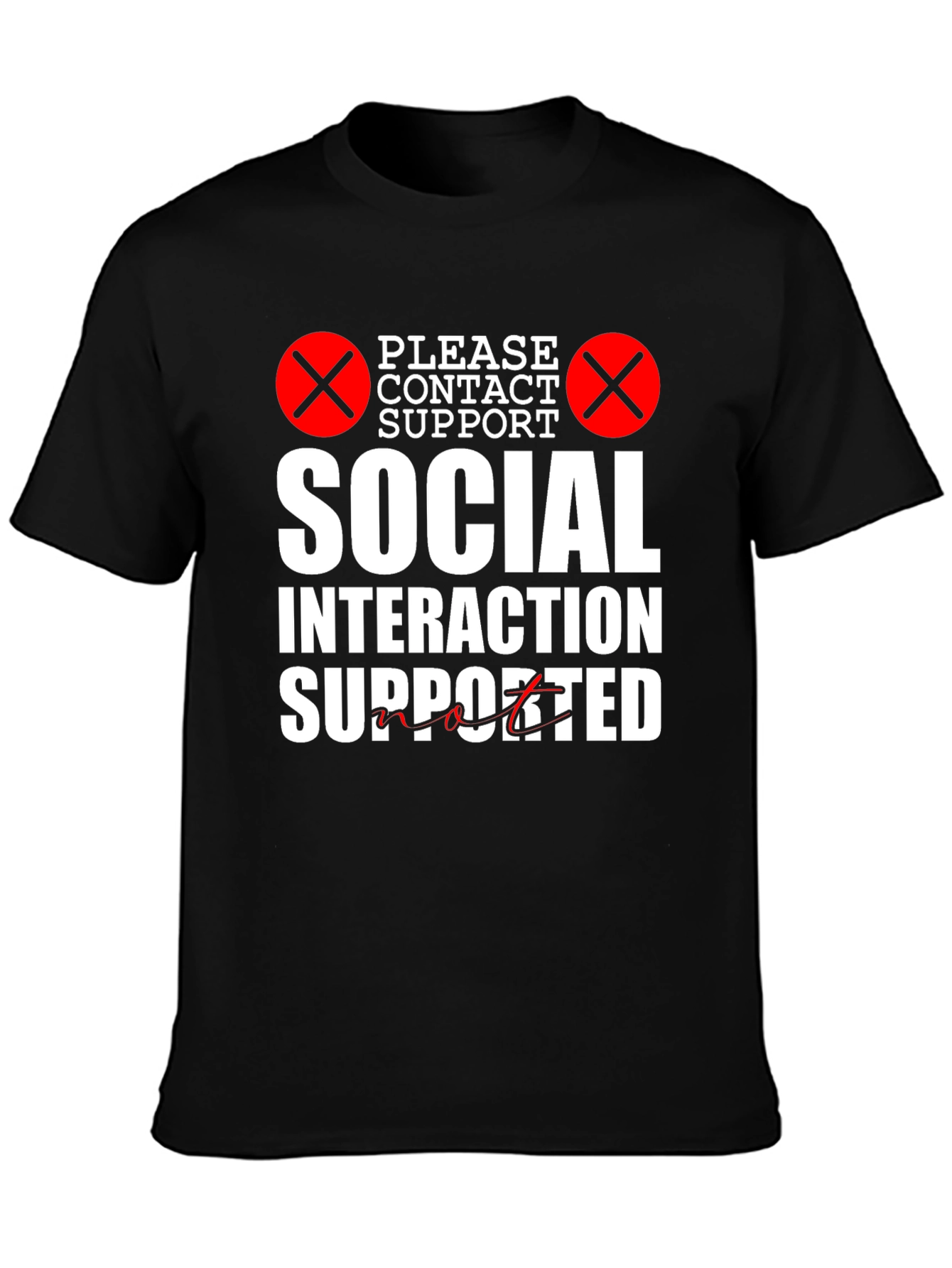 Black Social Interaction Supported Graphic Tee view 3