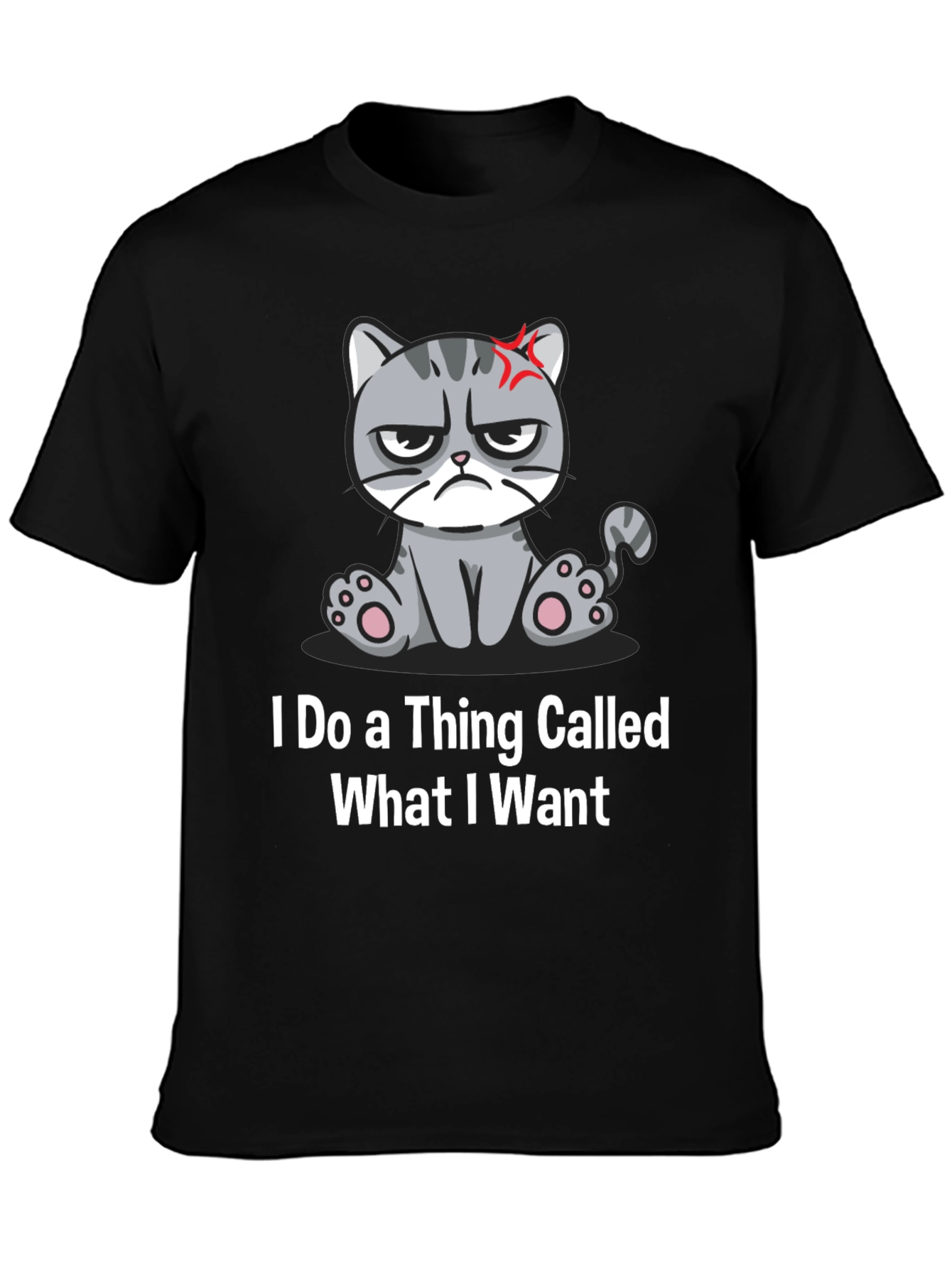 Black Grumpy Cat T-Shirt - I Do What I Want view 3
