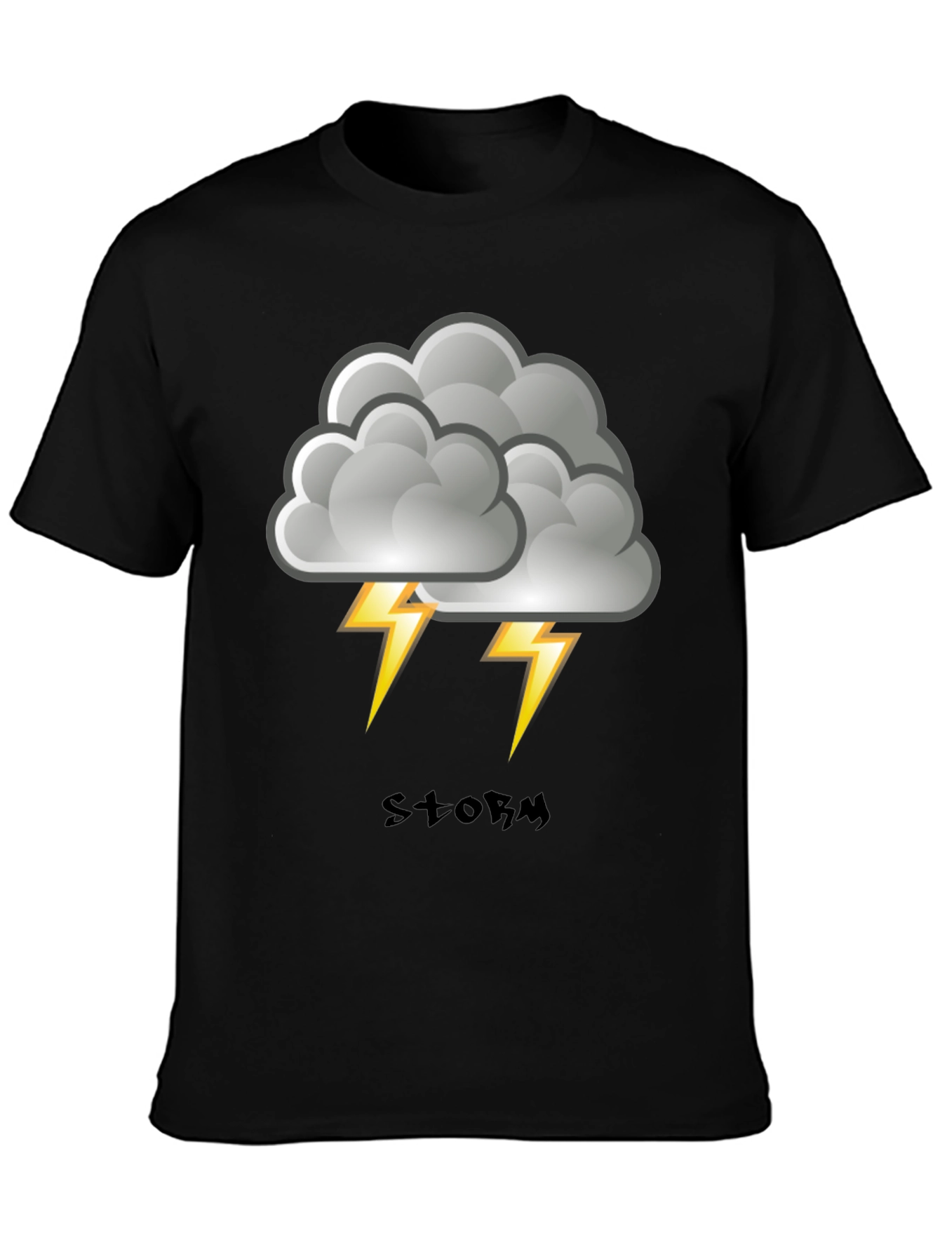 Black Storm Cloud Graphic Print Men's T-Shirt view 3