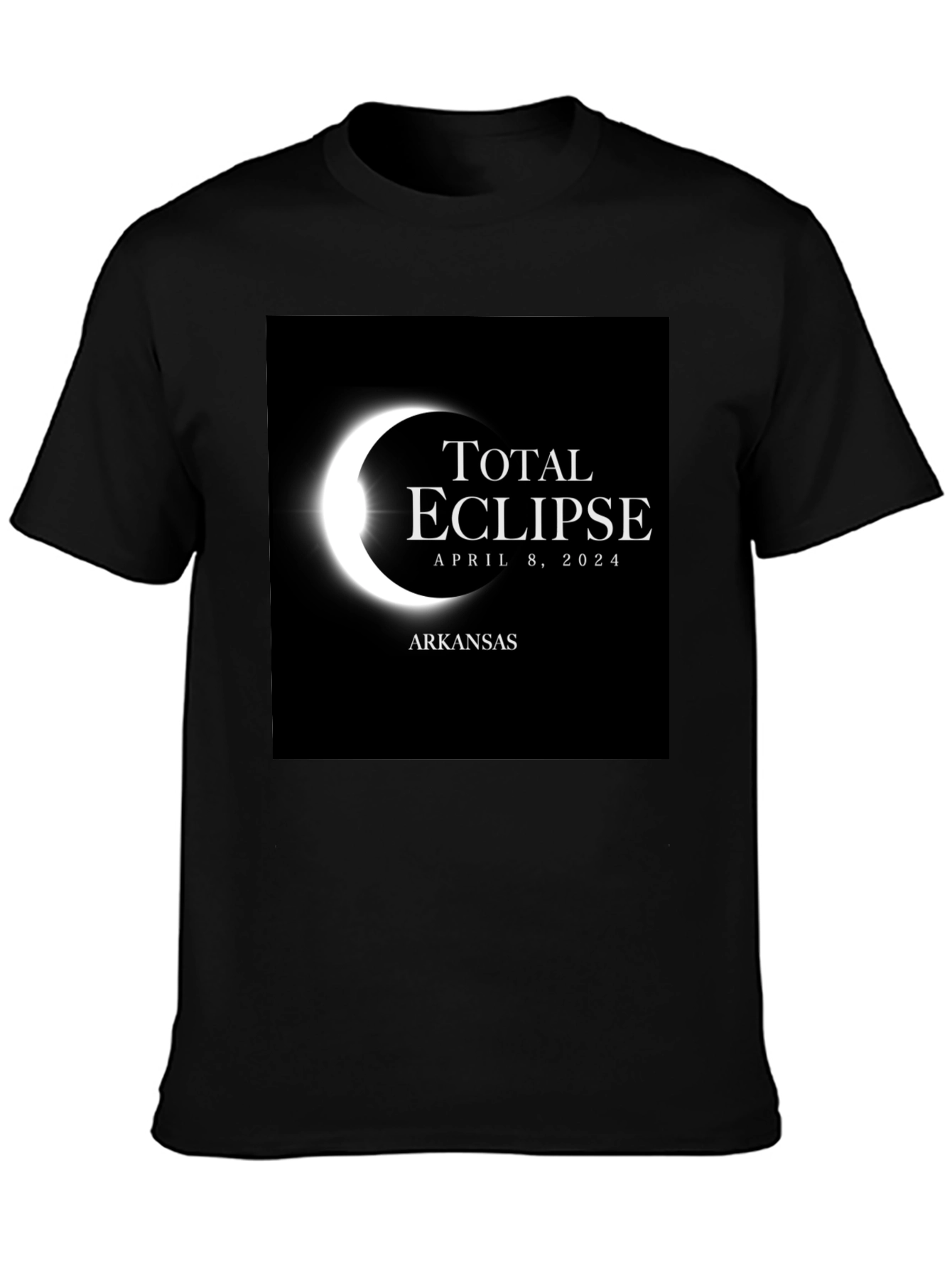 Black Total Eclipse Arkansas April 8, 2024 T-Shirt view 3