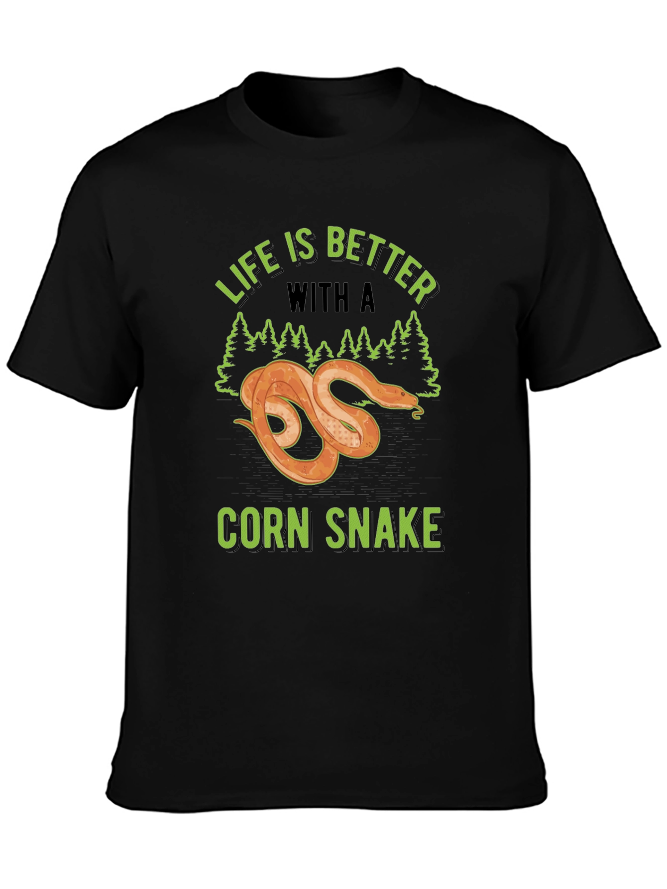 Black Life is Better with a Corn Snake Graphic T-Shirt view 3
