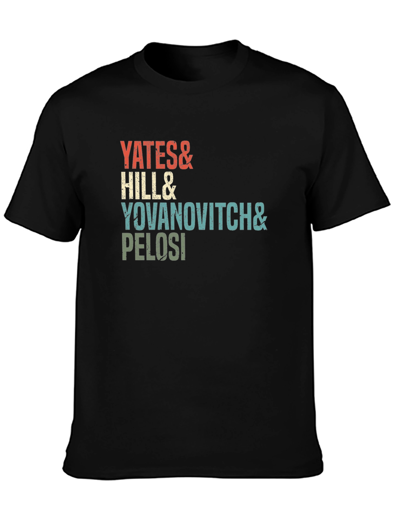 Black Yates, Hill, Yovanovitch, Pelosi Retro Tee view 3