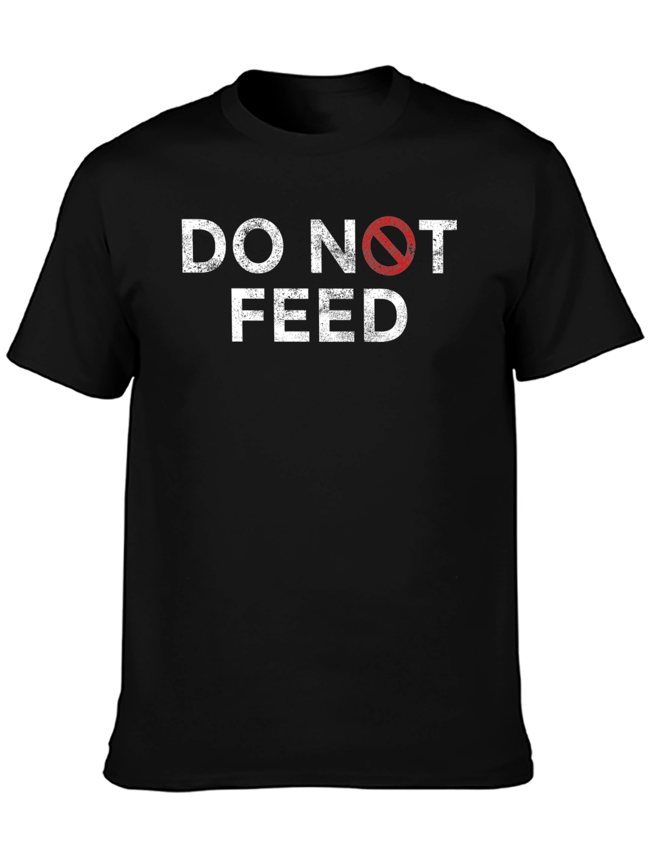 Black Do Not Feed Graphic Tee - Black Cotton T-Shirt view 3