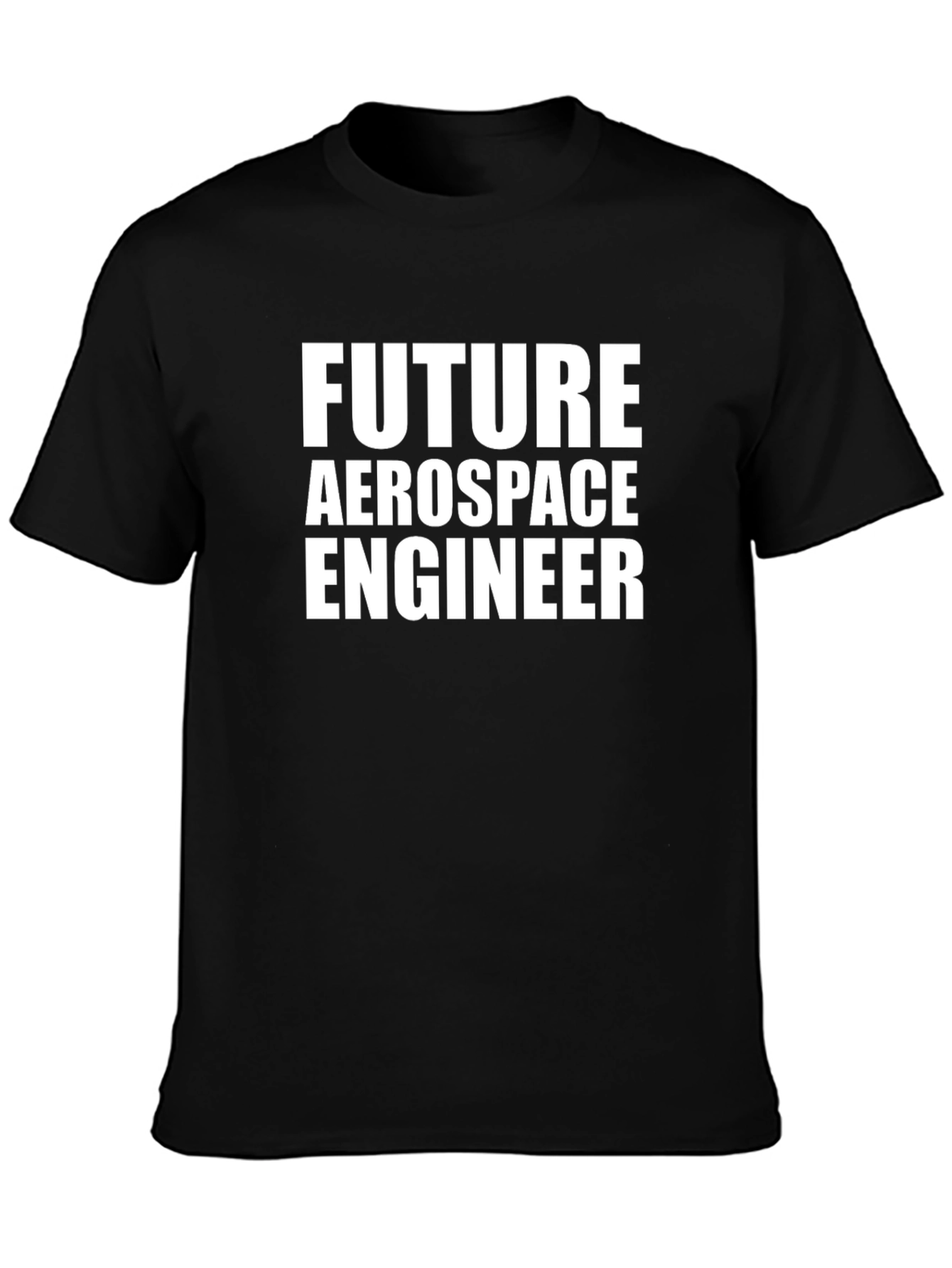 Black Future Aerospace Engineer Black T-Shirt view 3
