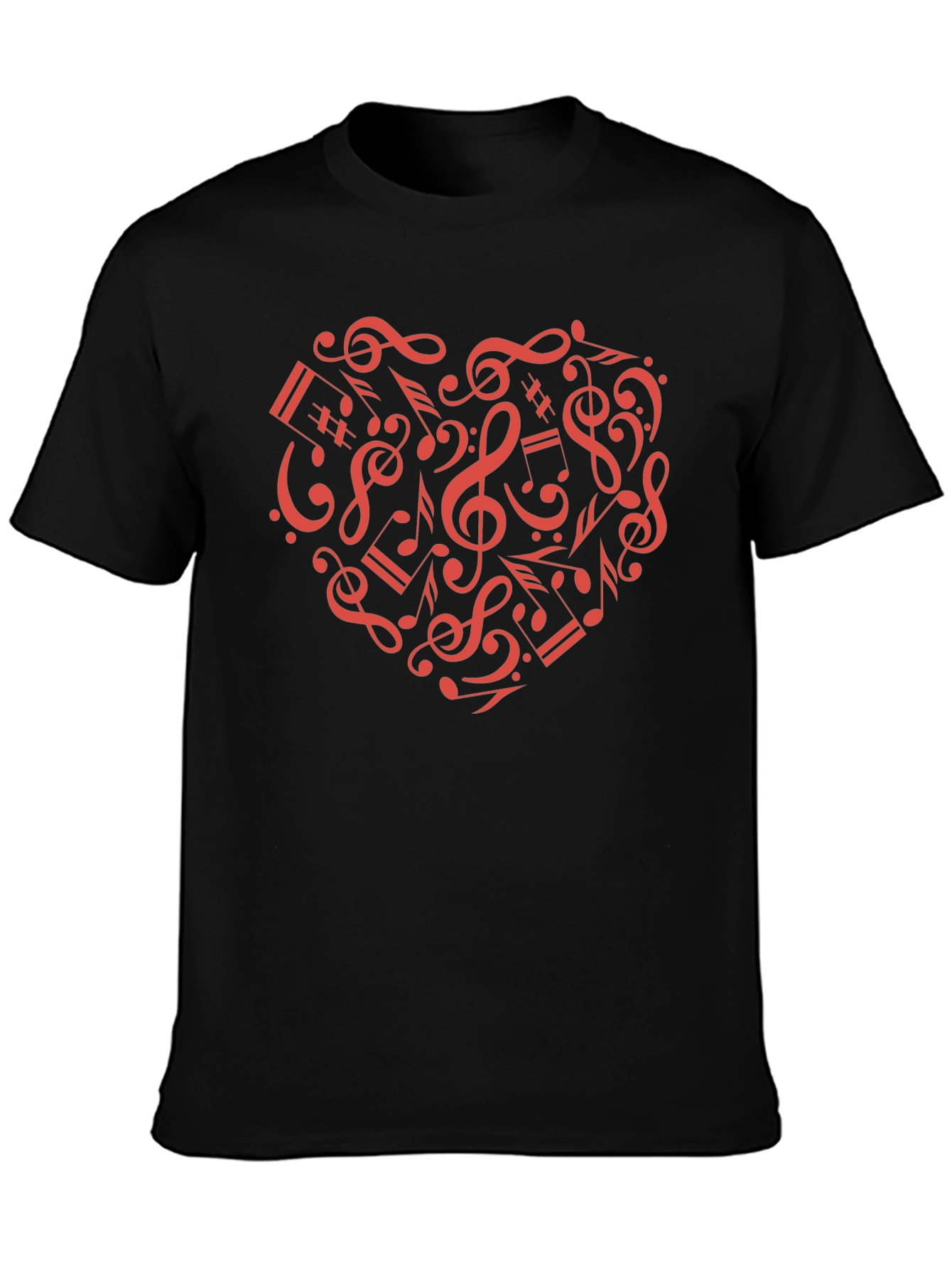 Black Musical Heartbeat Black T-Shirt view 3