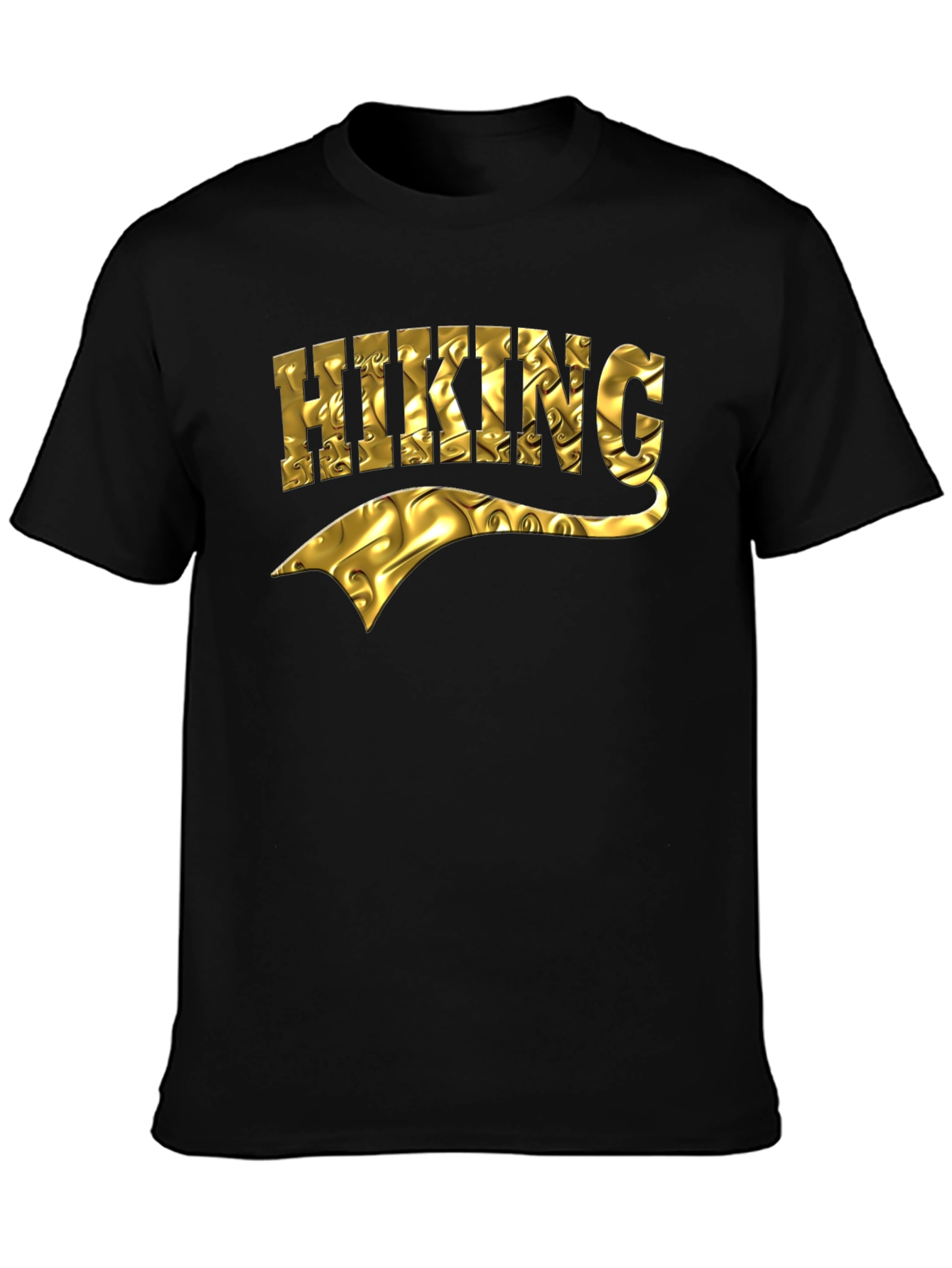 Black Hiking Gold Textured Graphic Tee view 3