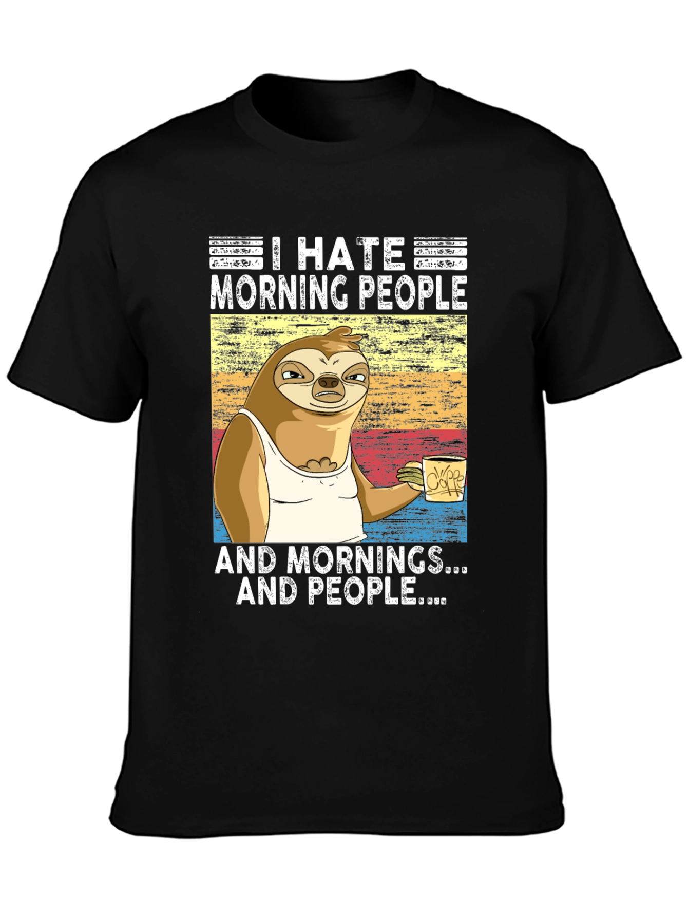 I Hate Morning People Sloth Graphic Tee - 3
