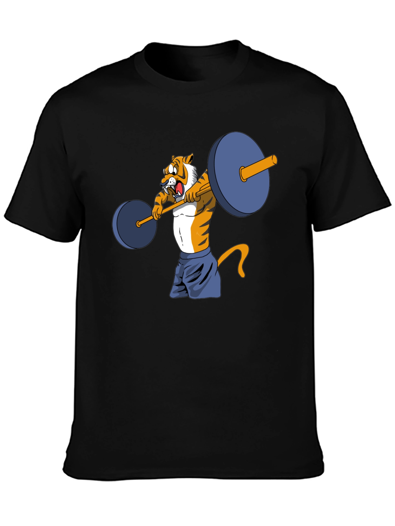 Black Tiger Lifting Weights Graphic Tee view 3