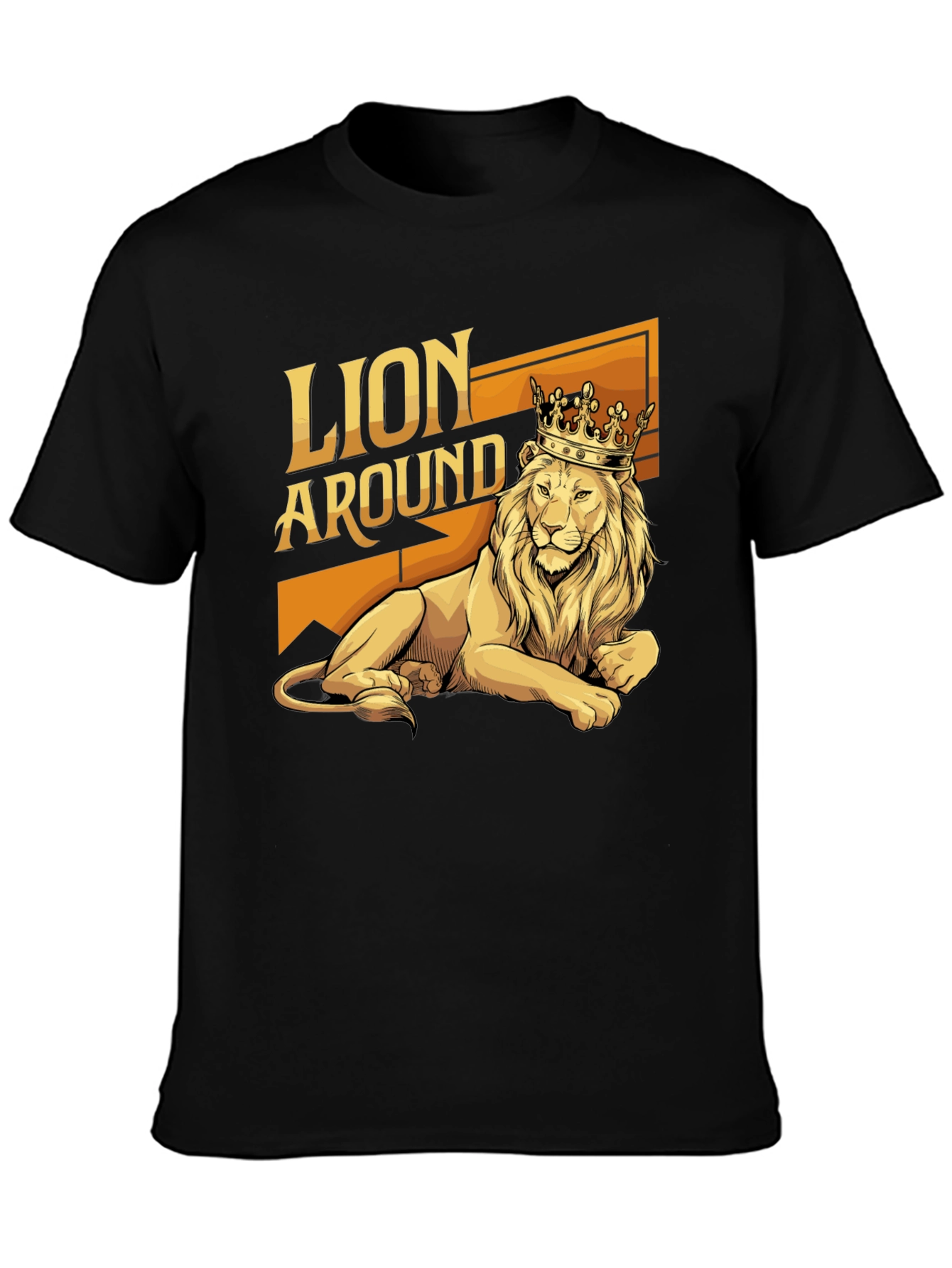 Black Lion Around T-Shirt - King of the Jungle Graphic Tee view 3