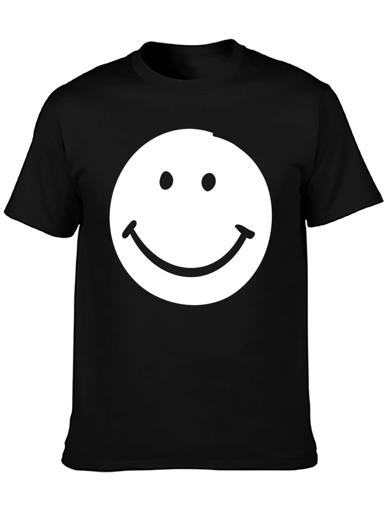 Black Smiley Face Graphic Tee - Classic Comfort view 3