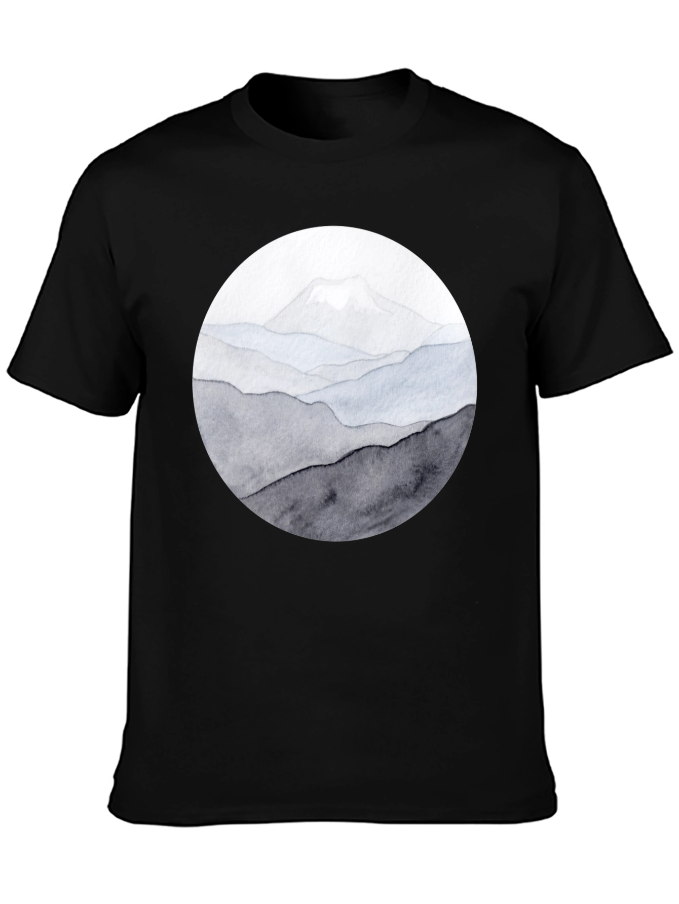 Black Mountain Range Graphic Tee - Black Casual Shirt view 3