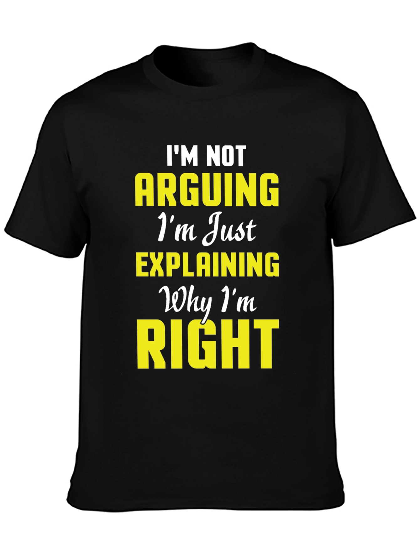 Black I'm Not Arguing Funny Men's T-Shirt view 3