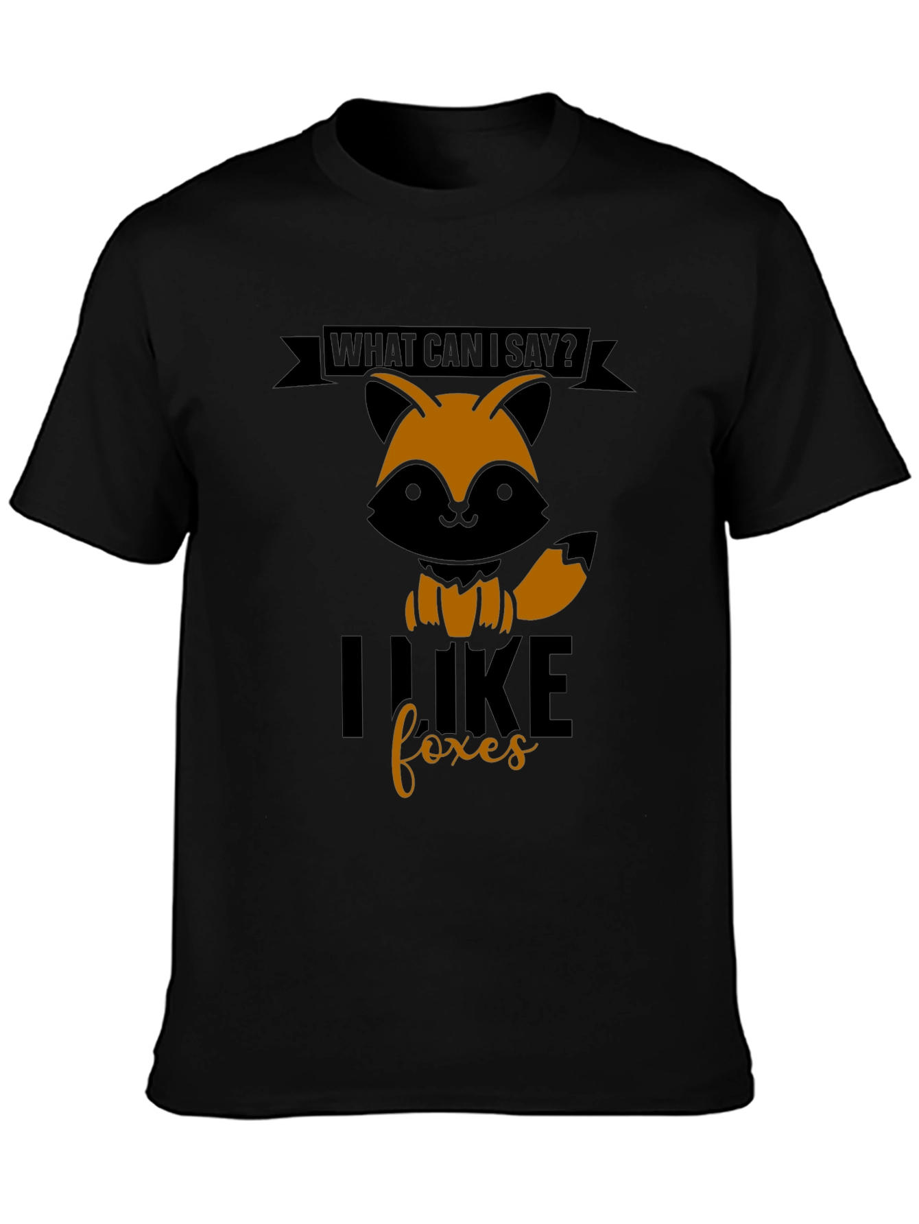 Black I Like Foxes T-Shirt - Graphic Tee for Animal Lovers view 3