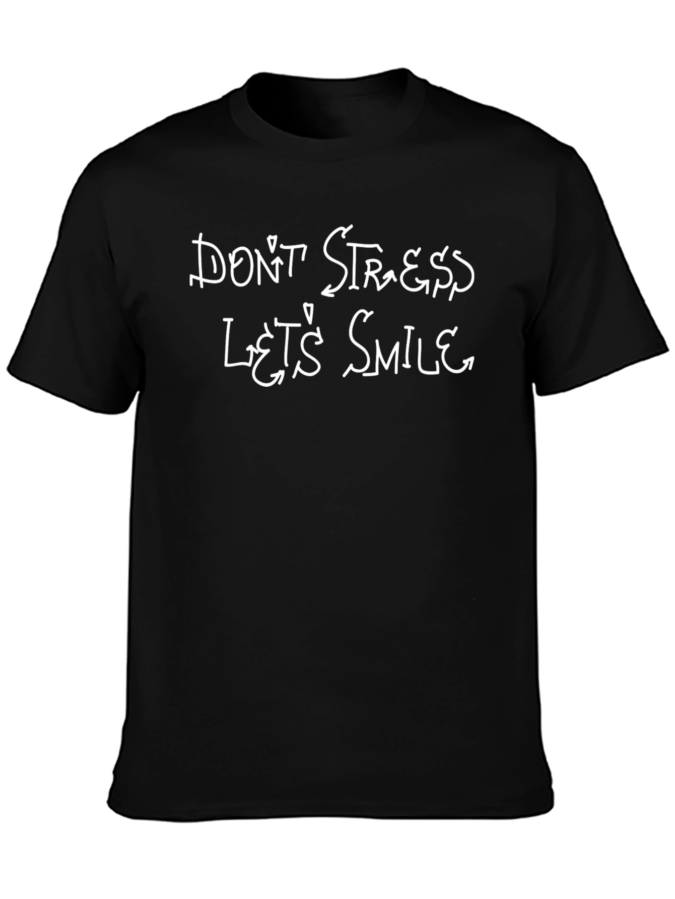 Black Don't Stress, Let's Smile - Graphic T-Shirt view 3