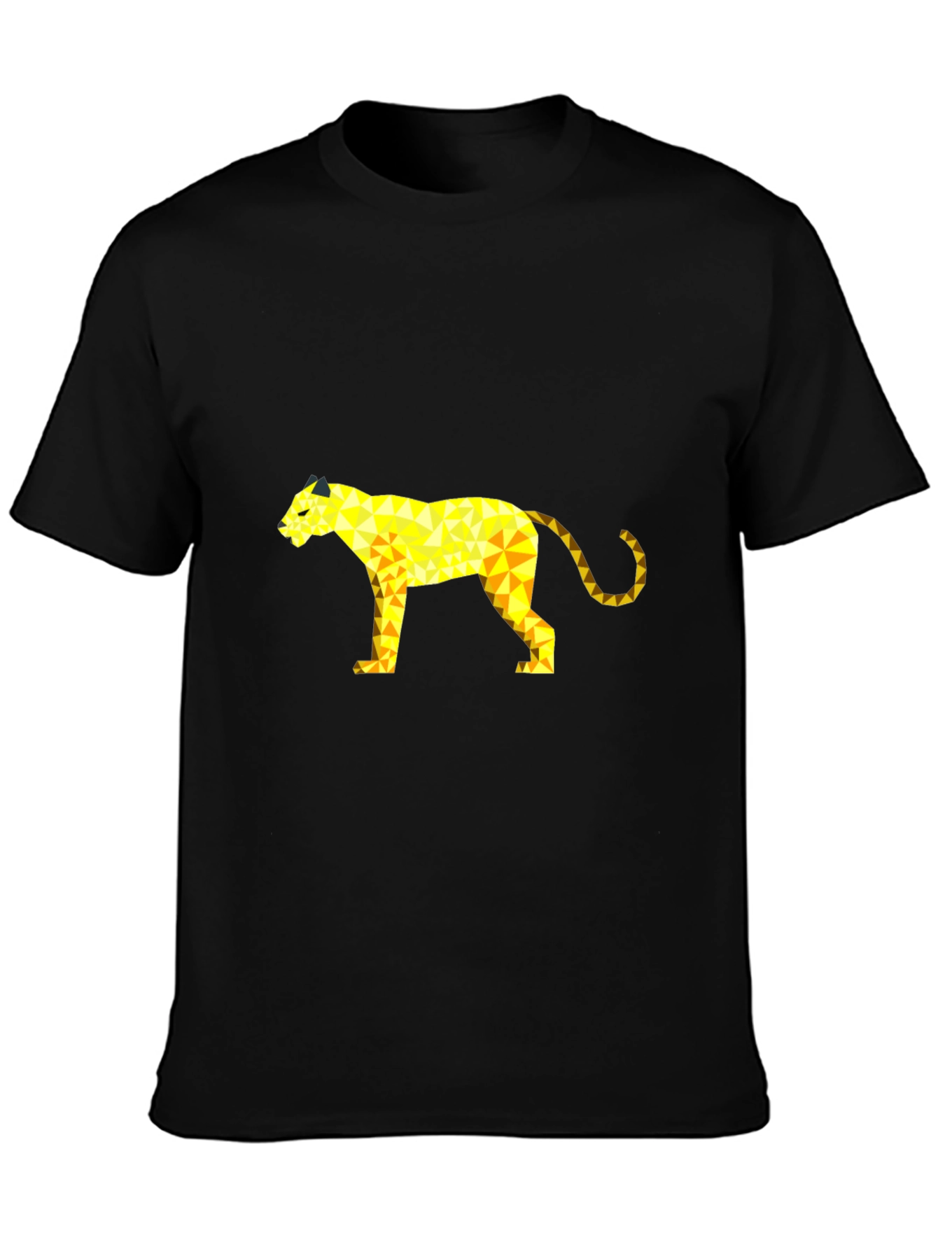 Black Geometric Panther Graphic Tee - Black view 3