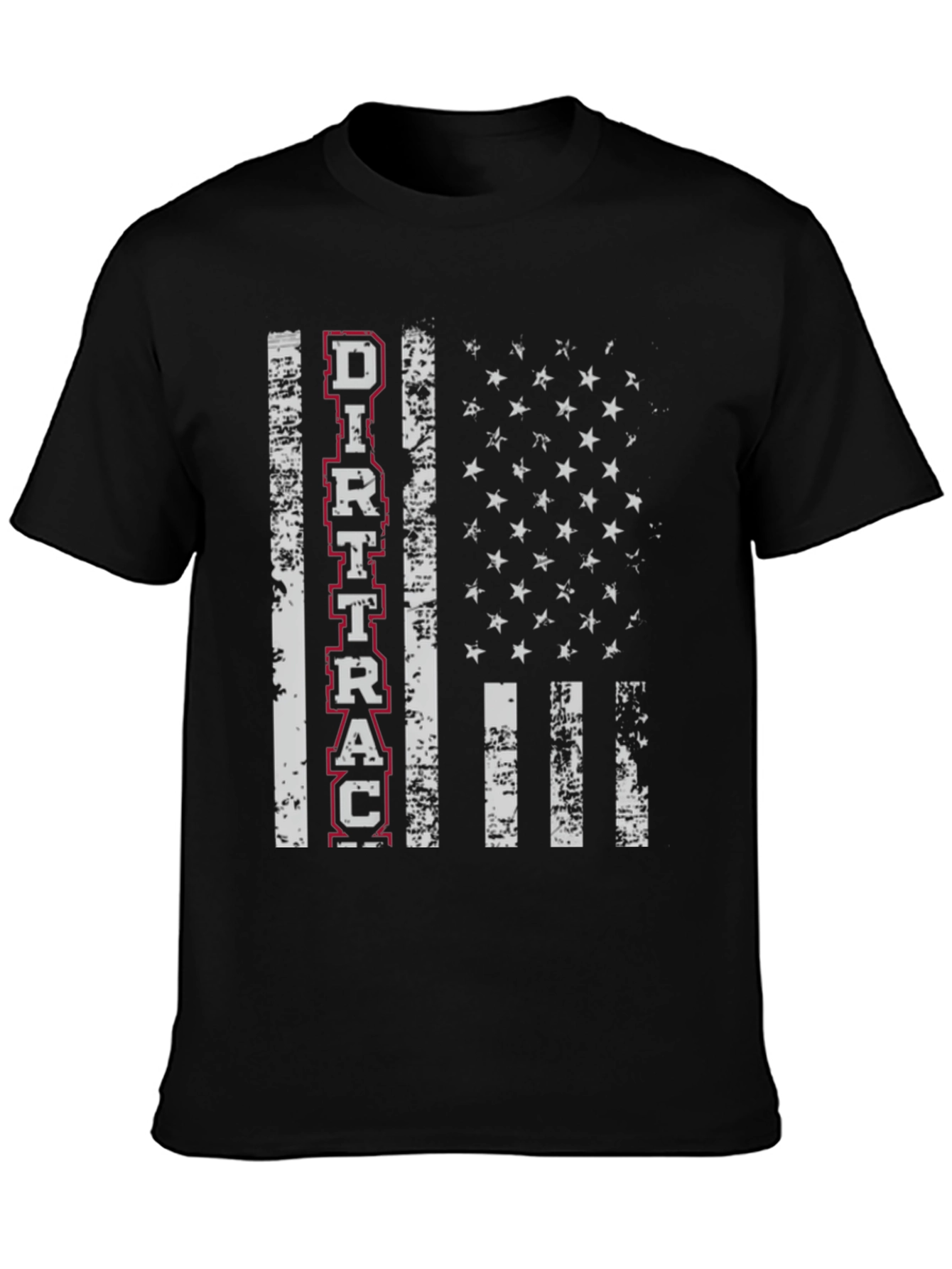Black Dirt Track Flag Graphic Tee - Racing Fan Apparel view 3