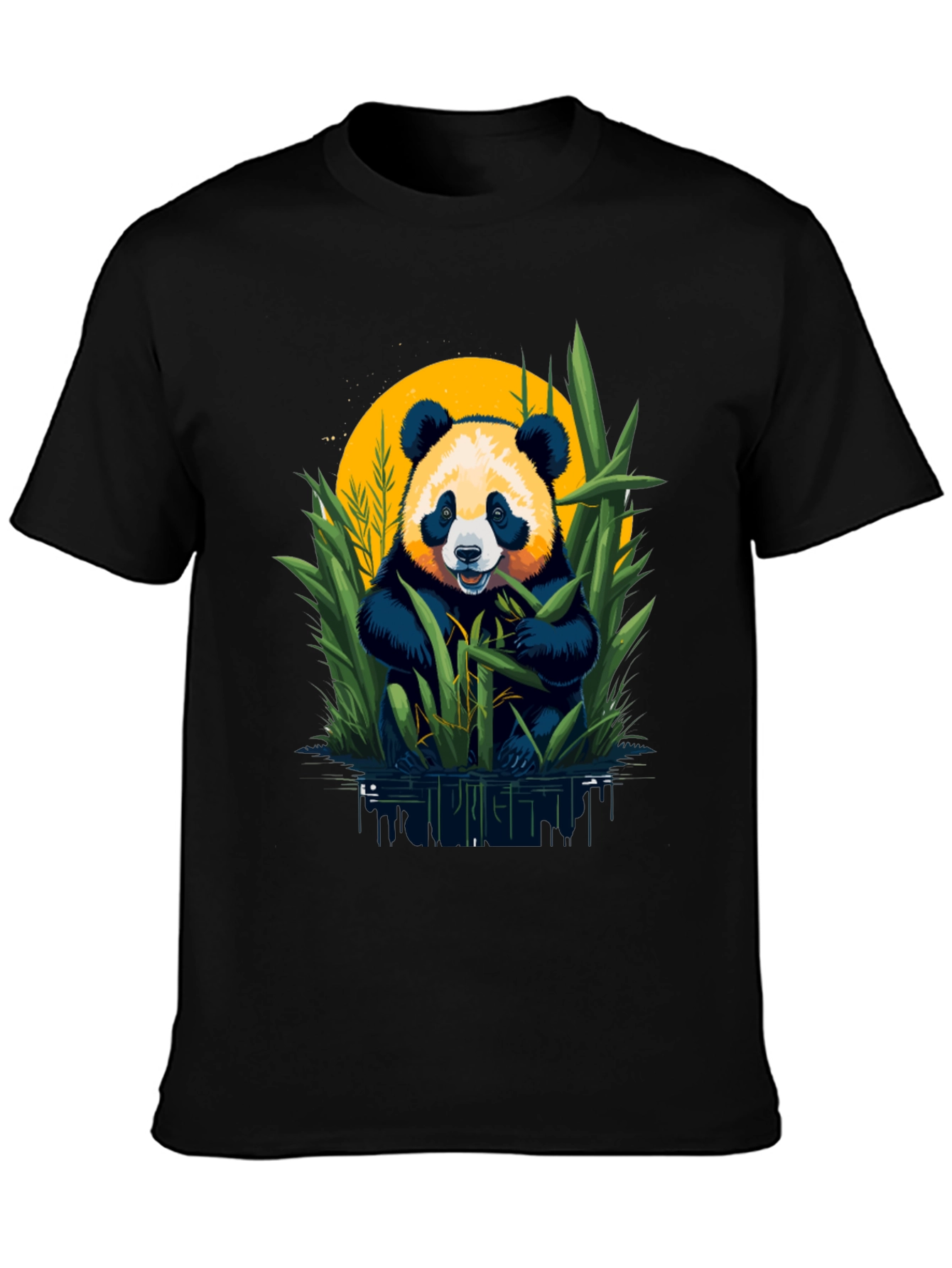 Black Panda Bamboo Graphic Tee view 3