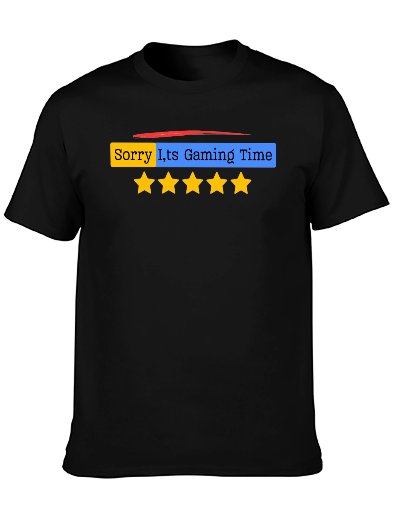 Black Gaming Time T-Shirt - Funny Gamer Tee view 3