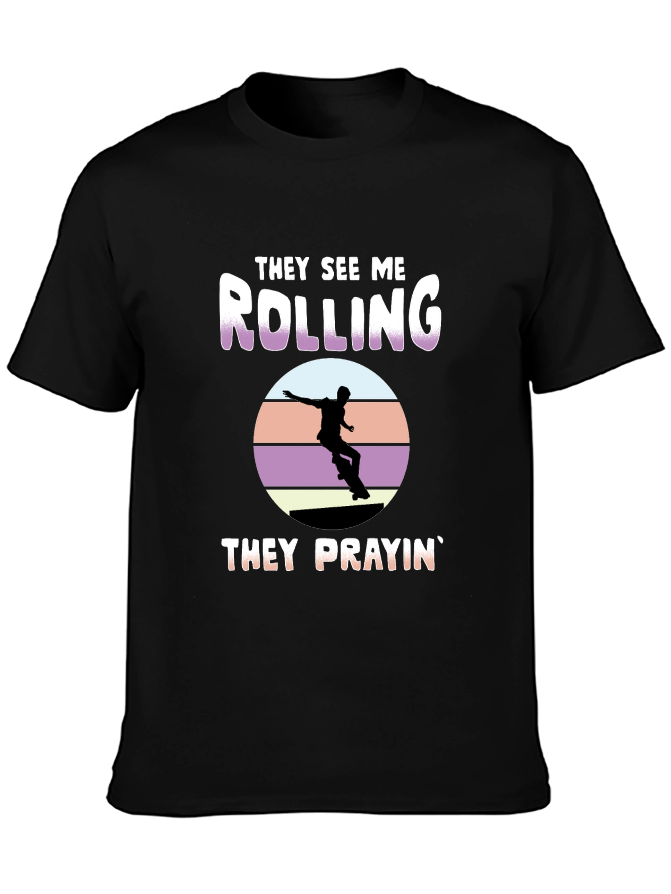 Black They See Me Rolling T-Shirt view 3