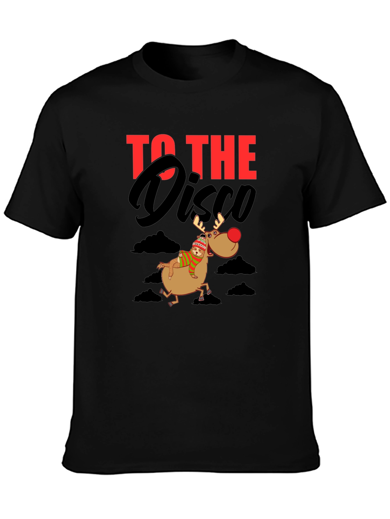 Black To The Disco Reindeer T-Shirt view 3