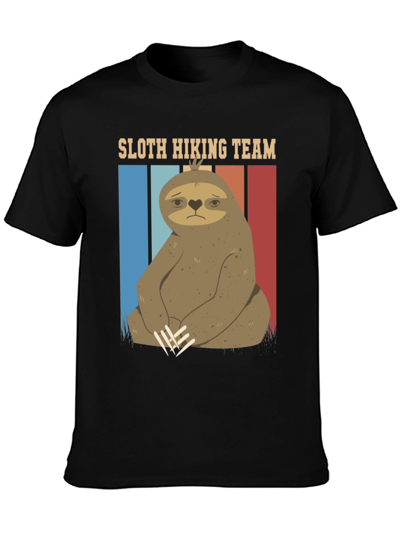 Black Sloth Hiking Team Graphic Tee - Comfy Black T-Shirt view 3