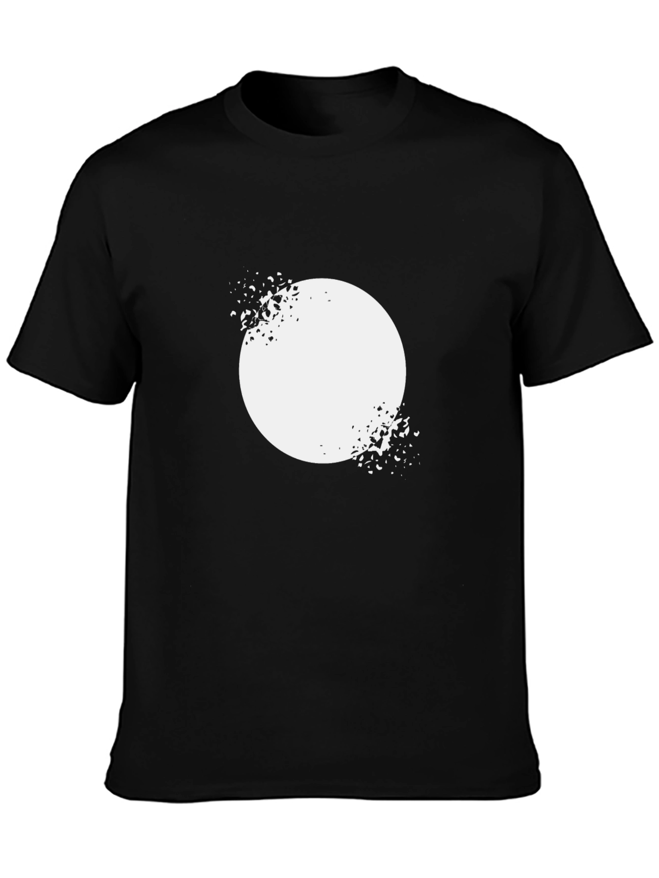 Black Abstract Circle Print Black T-Shirt view 3