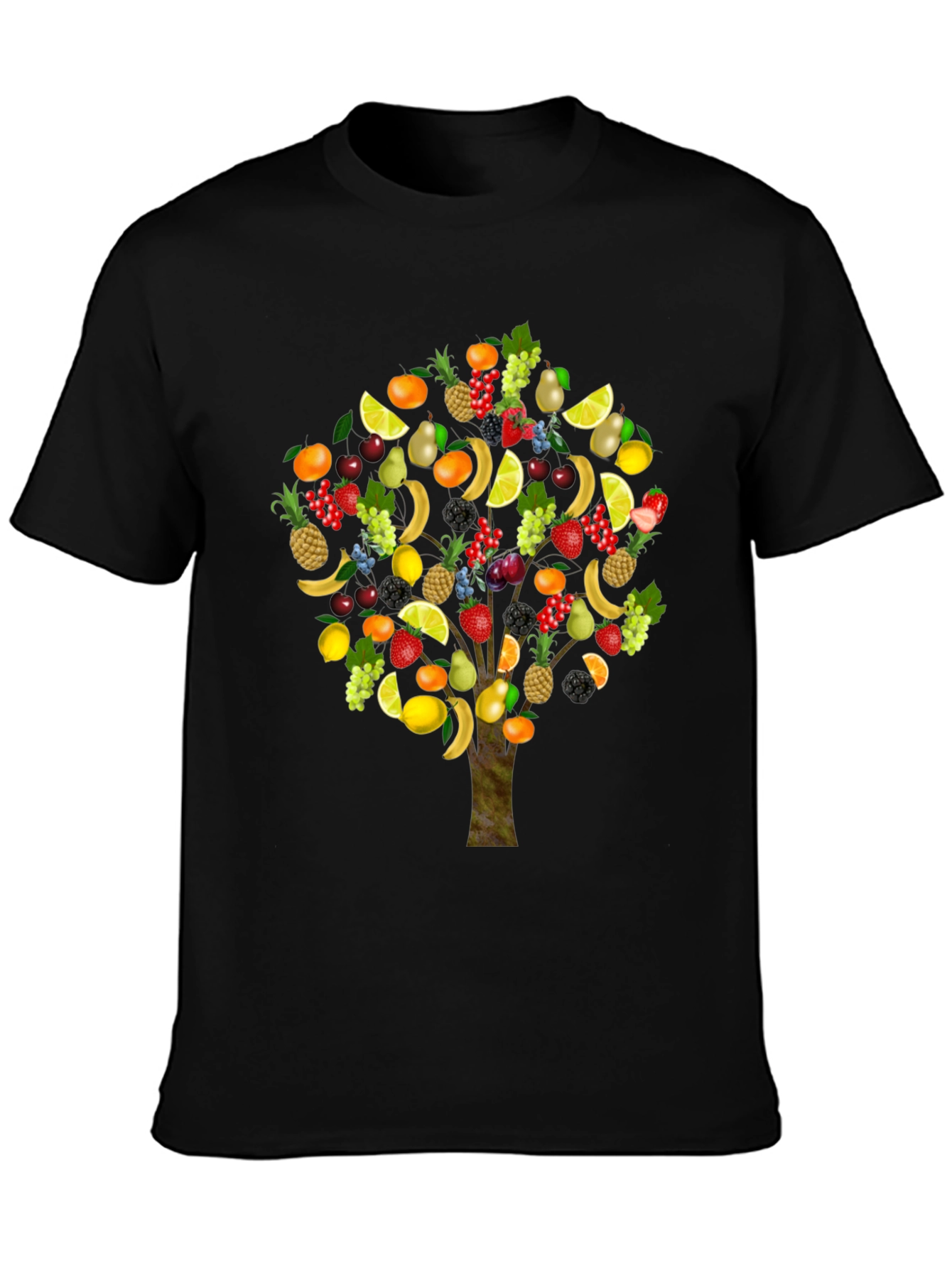 Black Fruit Tree Graphic T-Shirt view 3