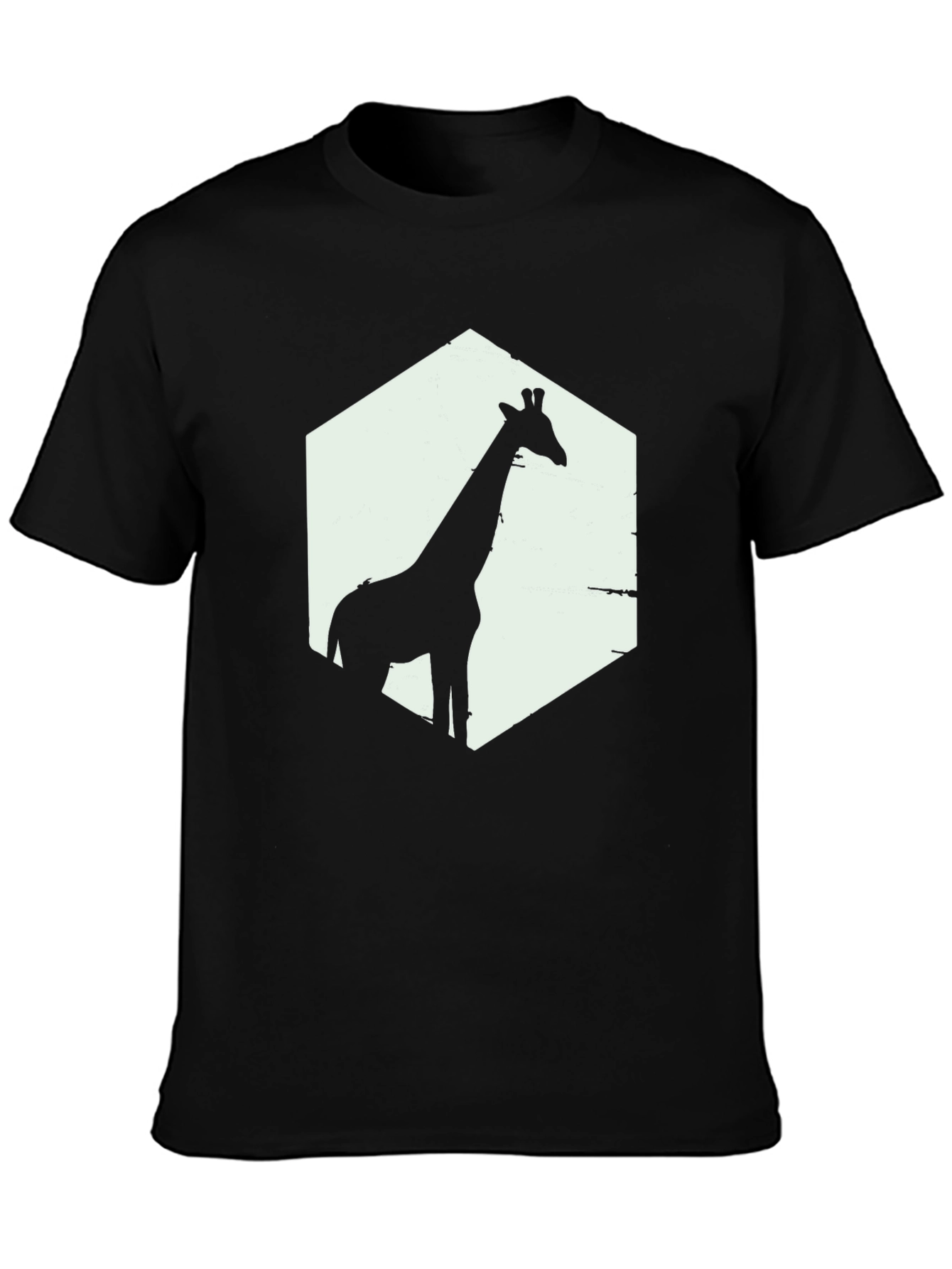 Giraffe Silhouette Graphic T-Shirt - Black - 3