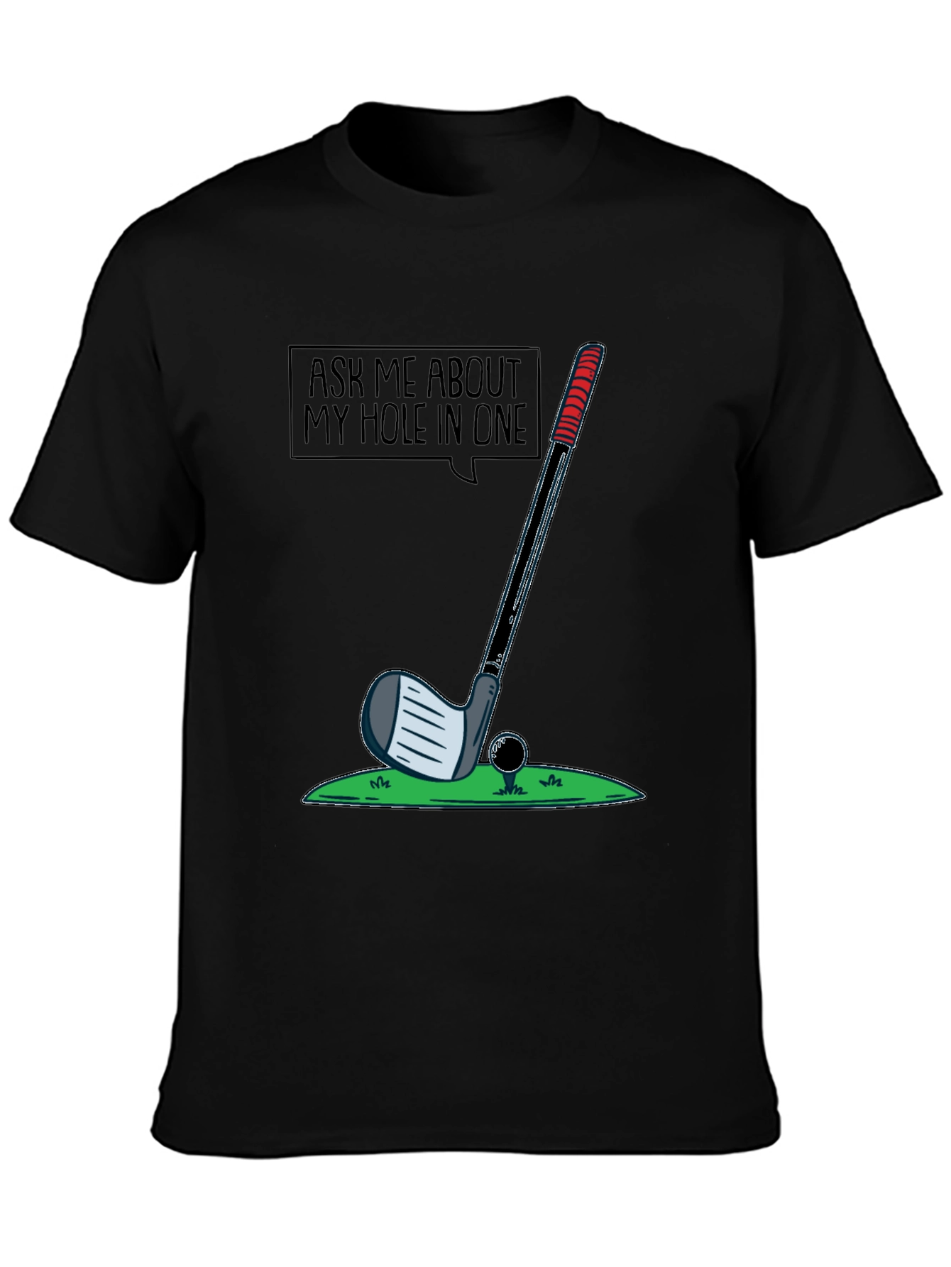 Black Golf Hole in One T-Shirt - Golfer Gift view 3