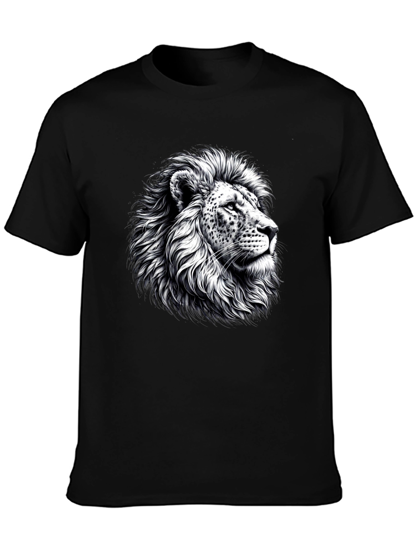 Black Lion Graphic Print Black T-Shirt view 3