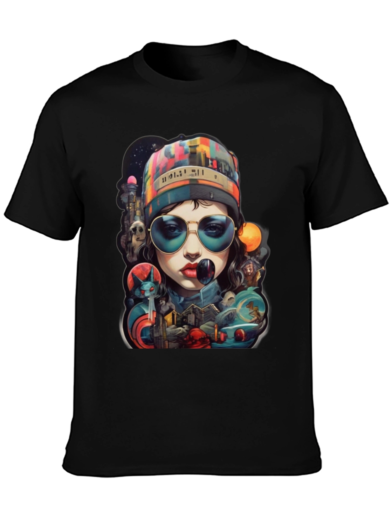 Black Artistic Graphic Print T-Shirt - Stylish Streetwear view 3