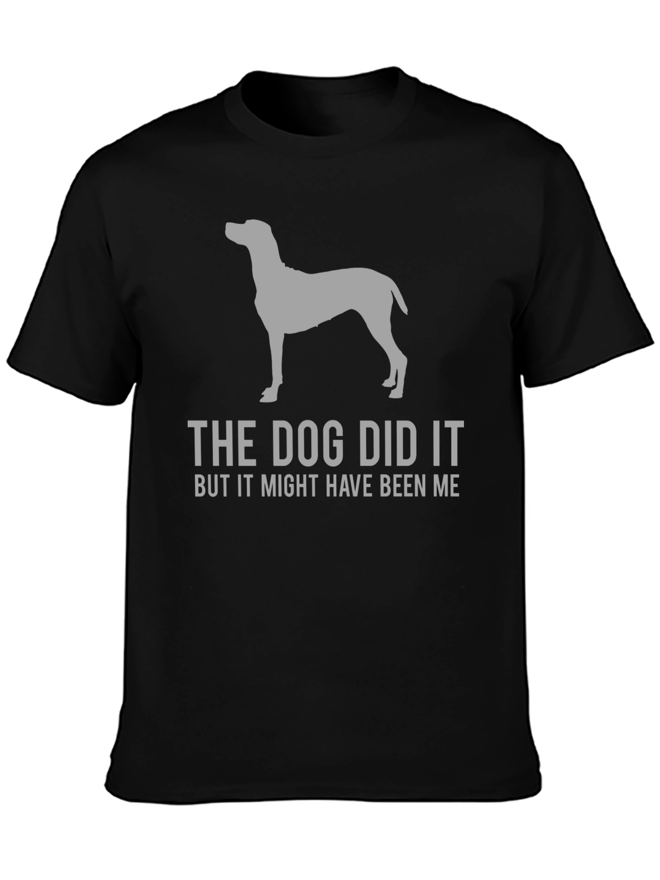 Black The Dog Did It Funny Graphic T-Shirt view 3