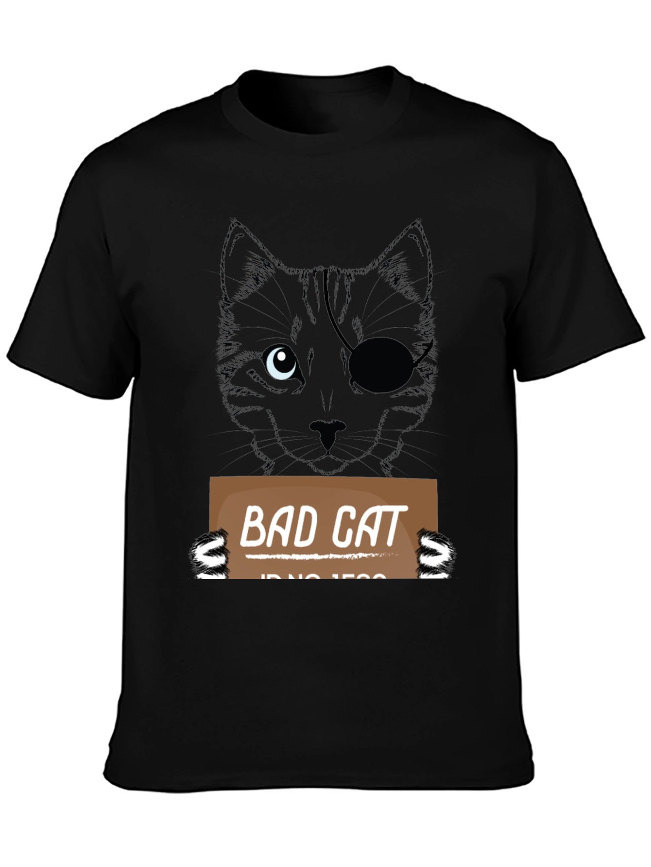Black Bad Cat T-Shirt - Men's Black Novelty Tee view 3