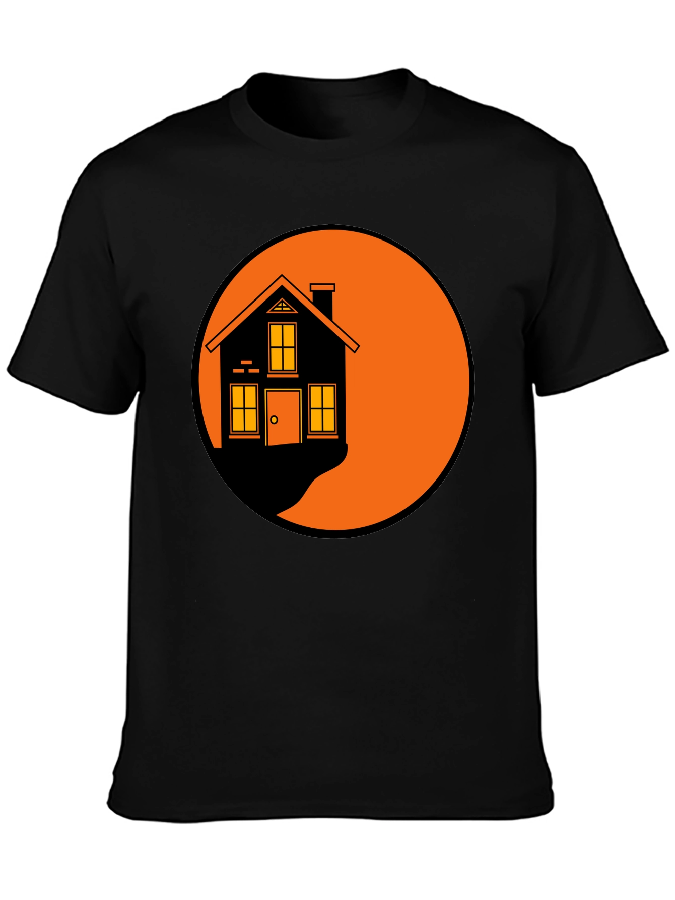 Black Retro House Graphic T-Shirt - Soft Cotton Tee view 3