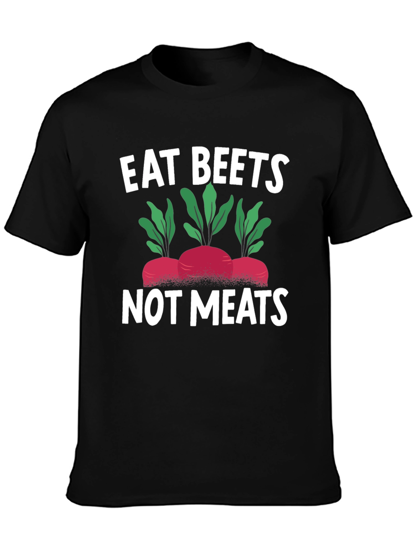 Black Eat Beets Not Meats Graphic Tee - Vegan T-Shirt view 3