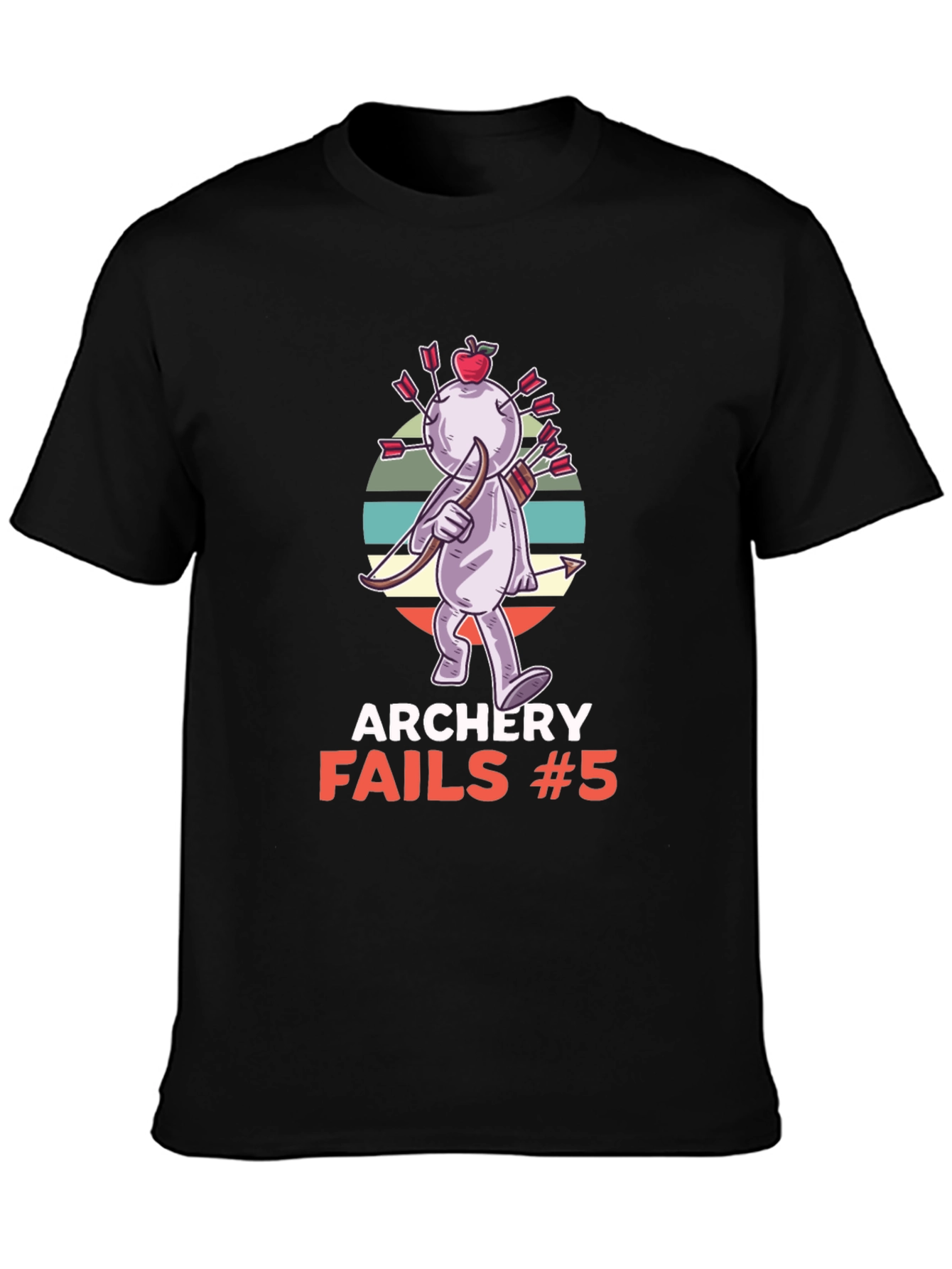 Black Archery Fails #5 T-Shirt - Funny Graphic Tee view 3
