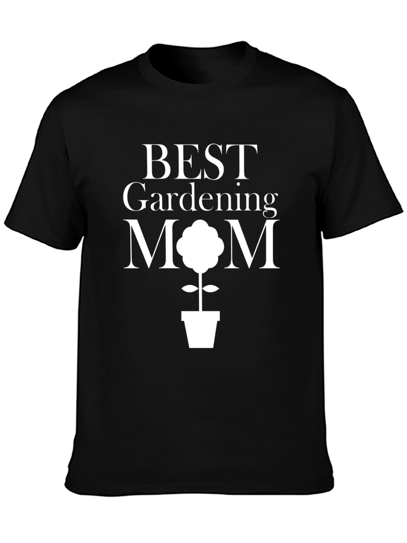 Black Best Gardening Mom T-Shirt - Black Cotton Tee view 3