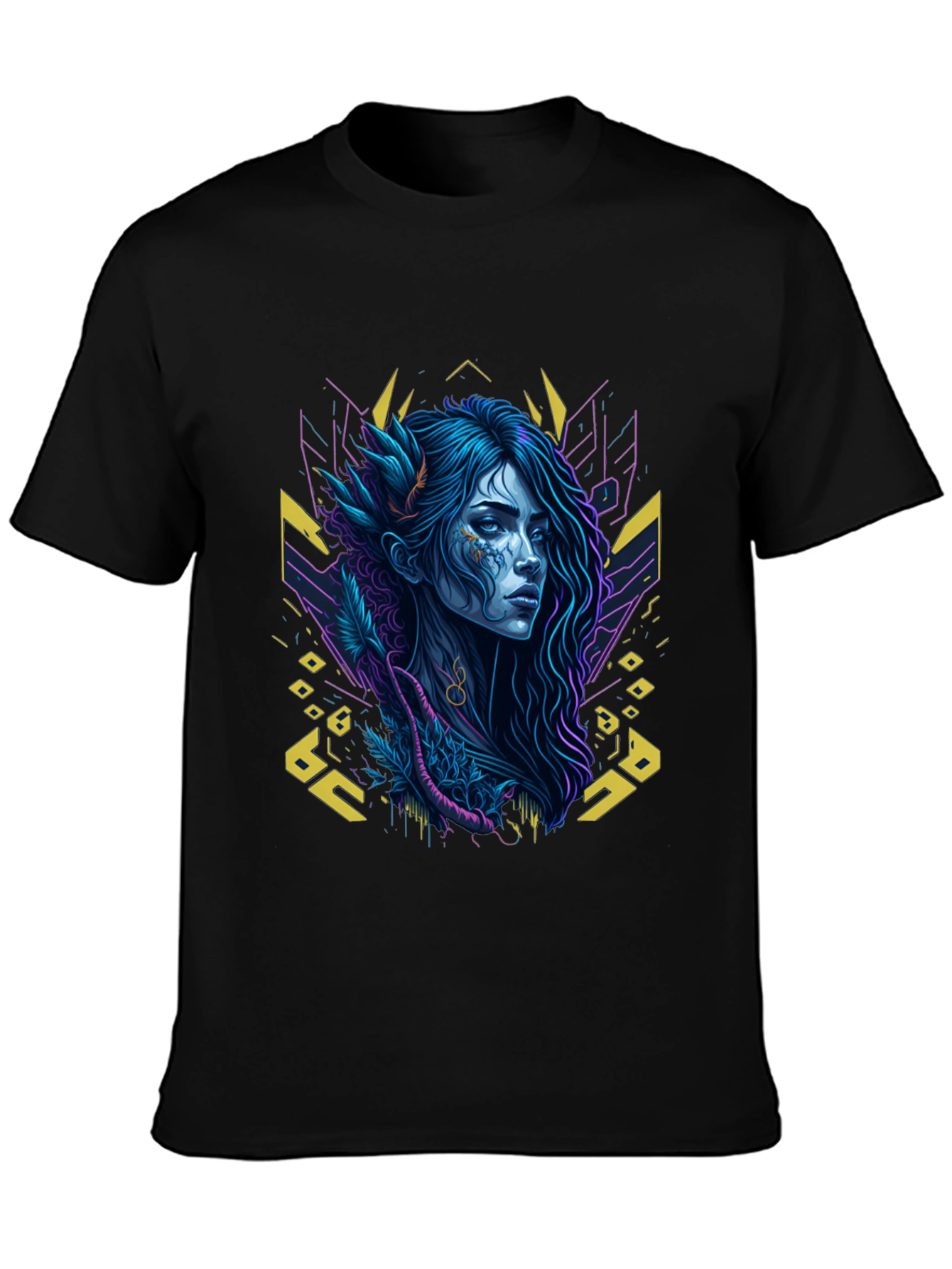 Black Mystic Woman Graphic Black T-Shirt view 3