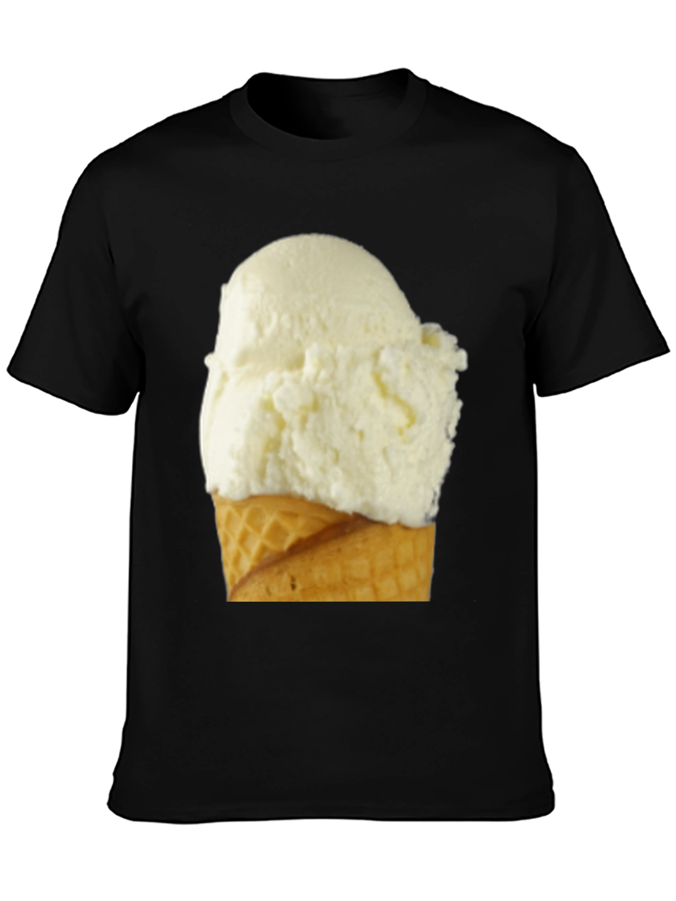Black Ice Cream Cone Graphic Tee - Casual Black T-Shirt view 3