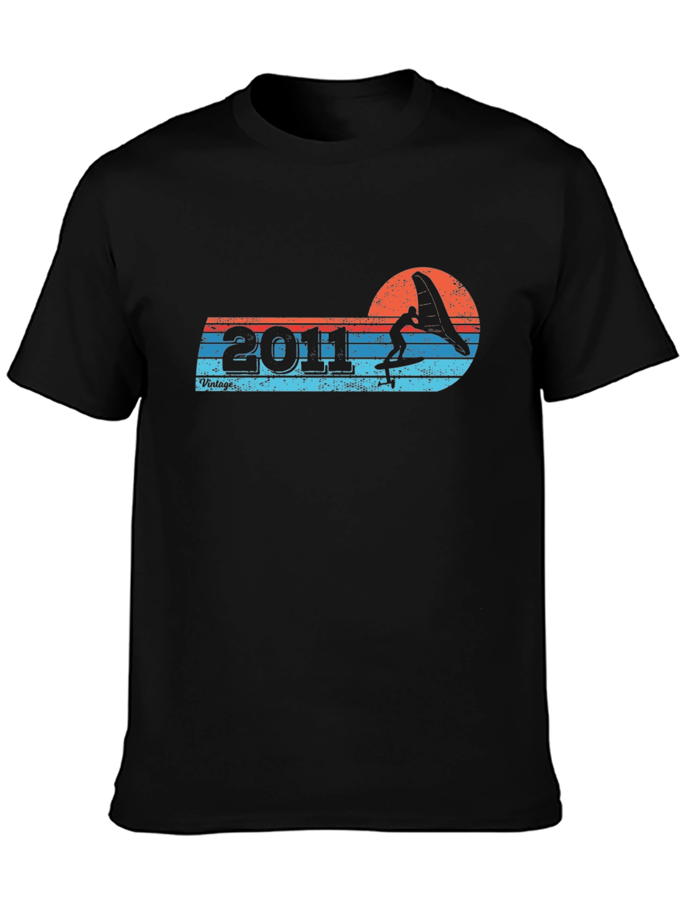 Black Vintage 2011 Kitesurfing T-Shirt view 3