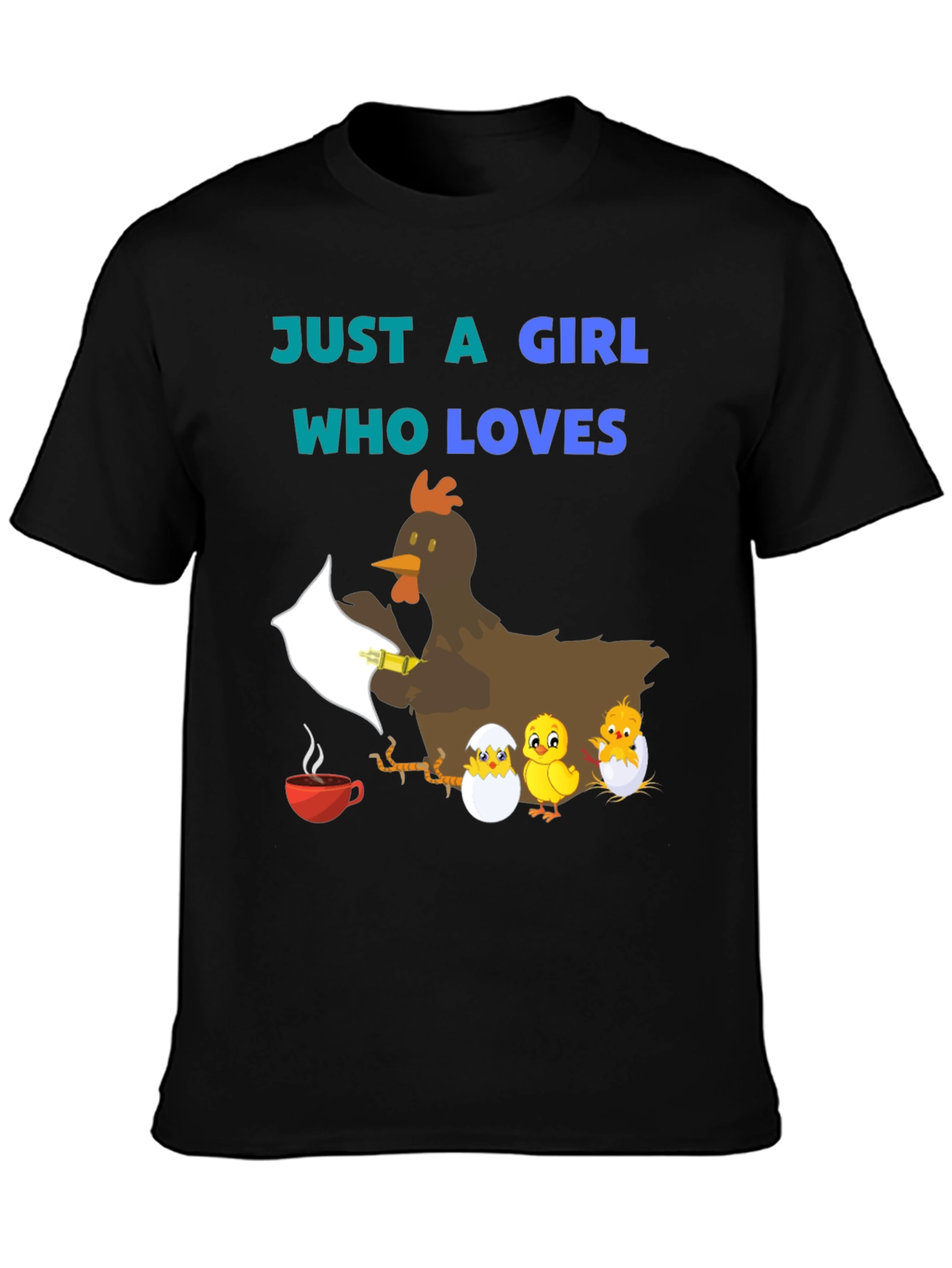 Black Girl Who Loves Chicken T-Shirt view 3