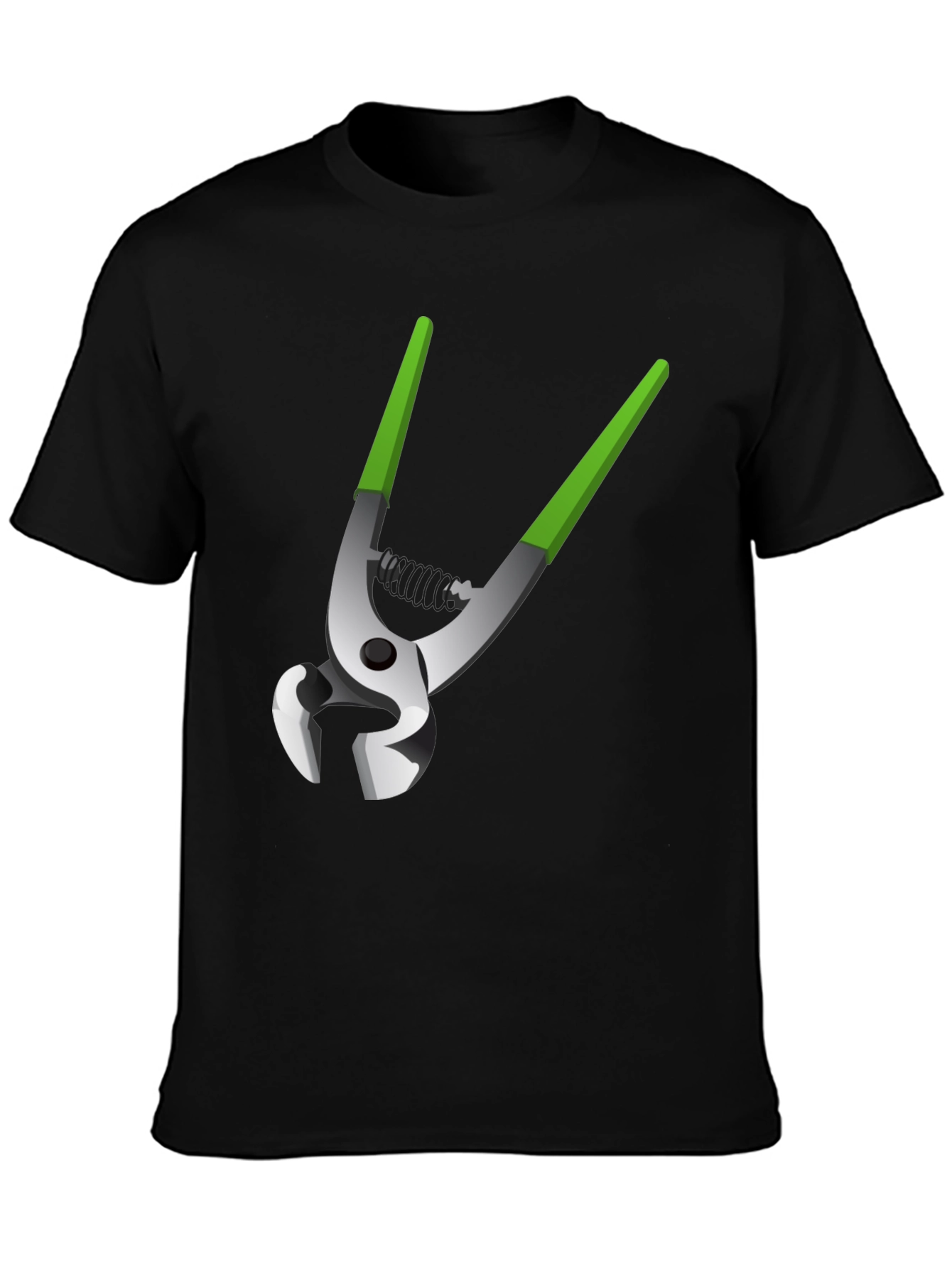 Black Novelty Pliers Graphic Tee - Black Cotton Blend view 3