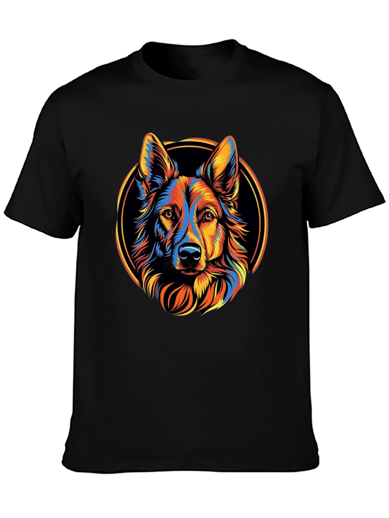 Black Dog Graphic Tee - Colorful Canine Design view 3