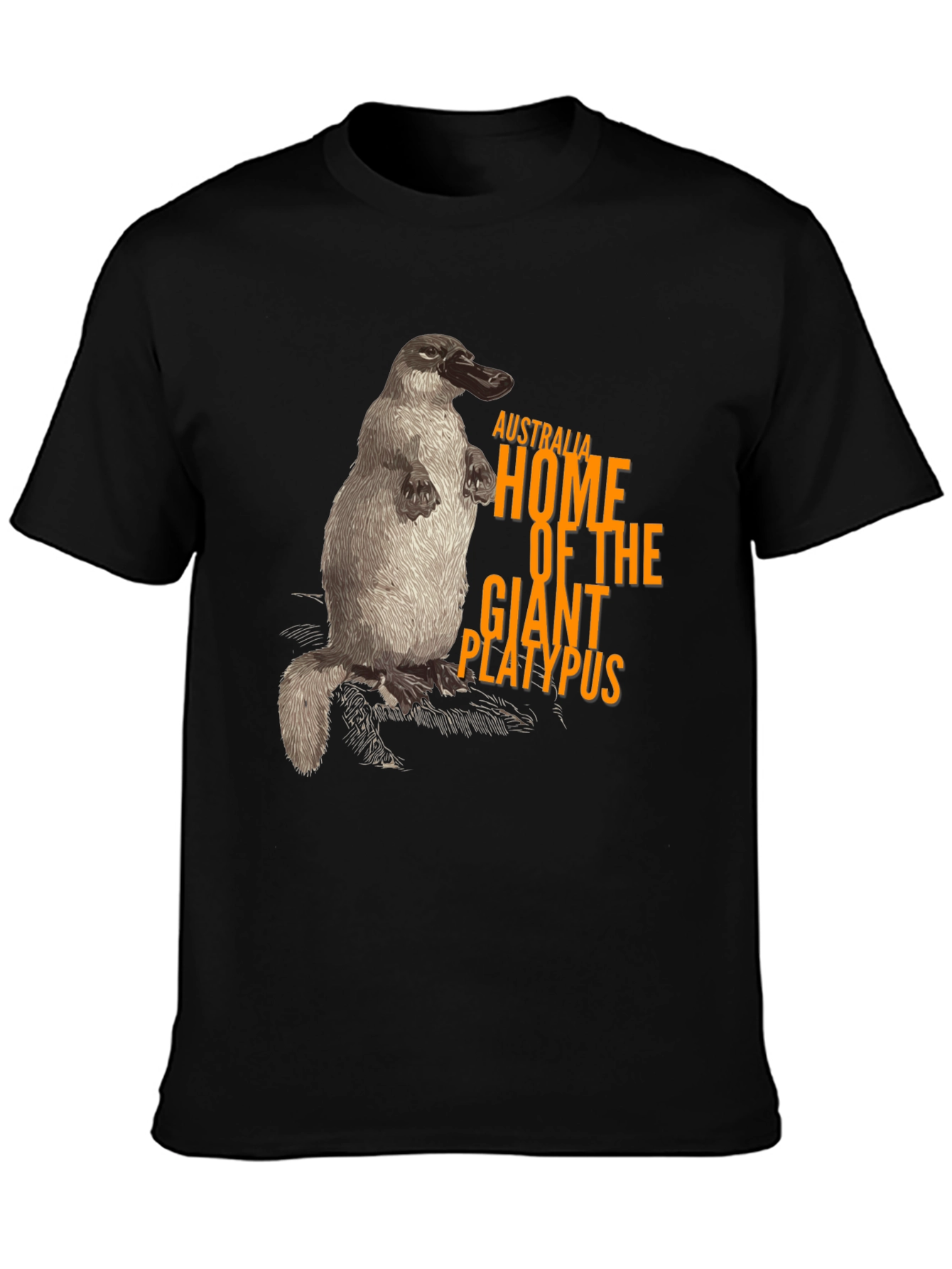 Black Australia Giant Platypus Graphic Tee - Black view 3